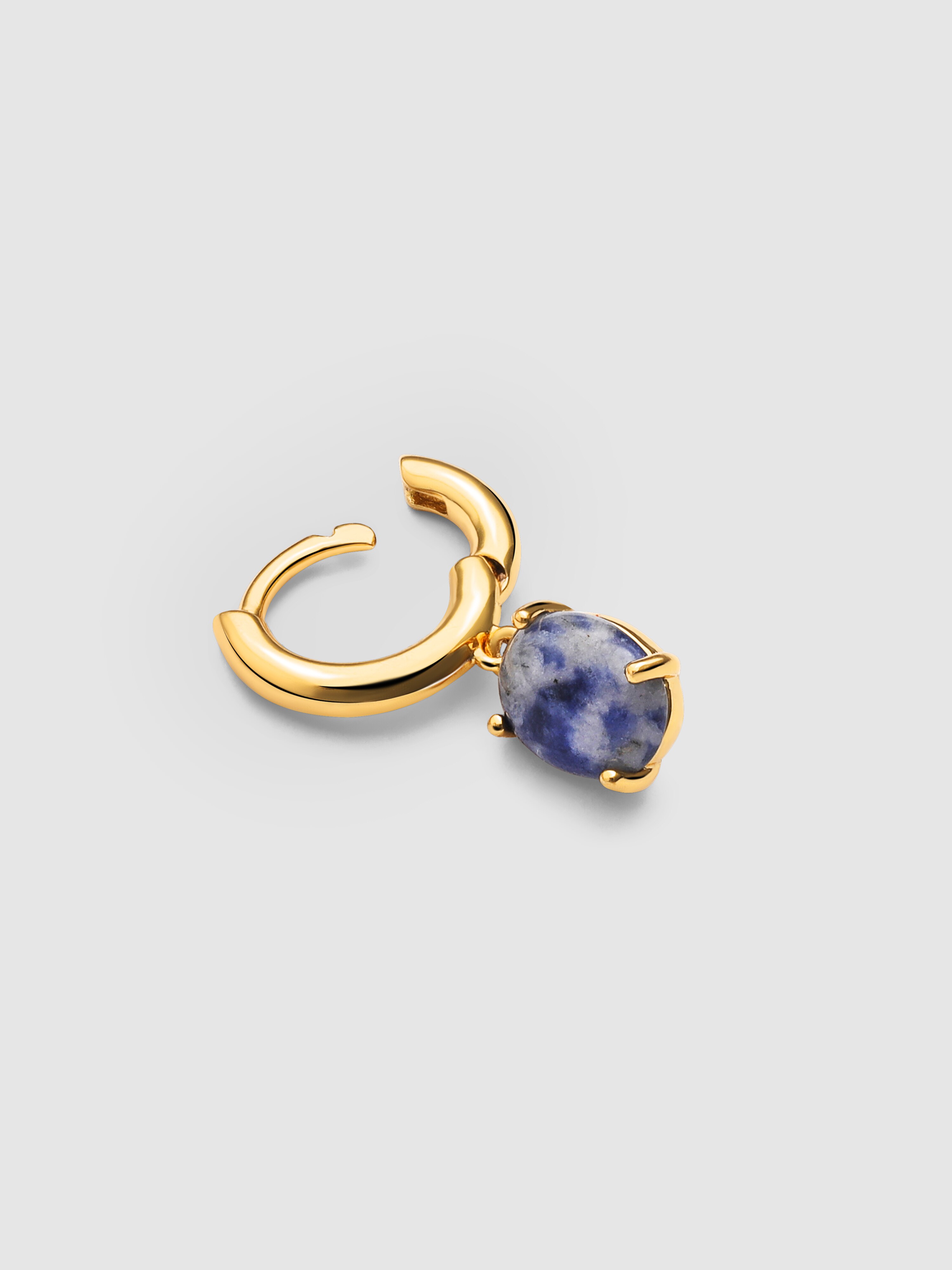 Brinco Individual Argola Catalina Stone de Liga de Metais Banhado a Ouro Azul-3