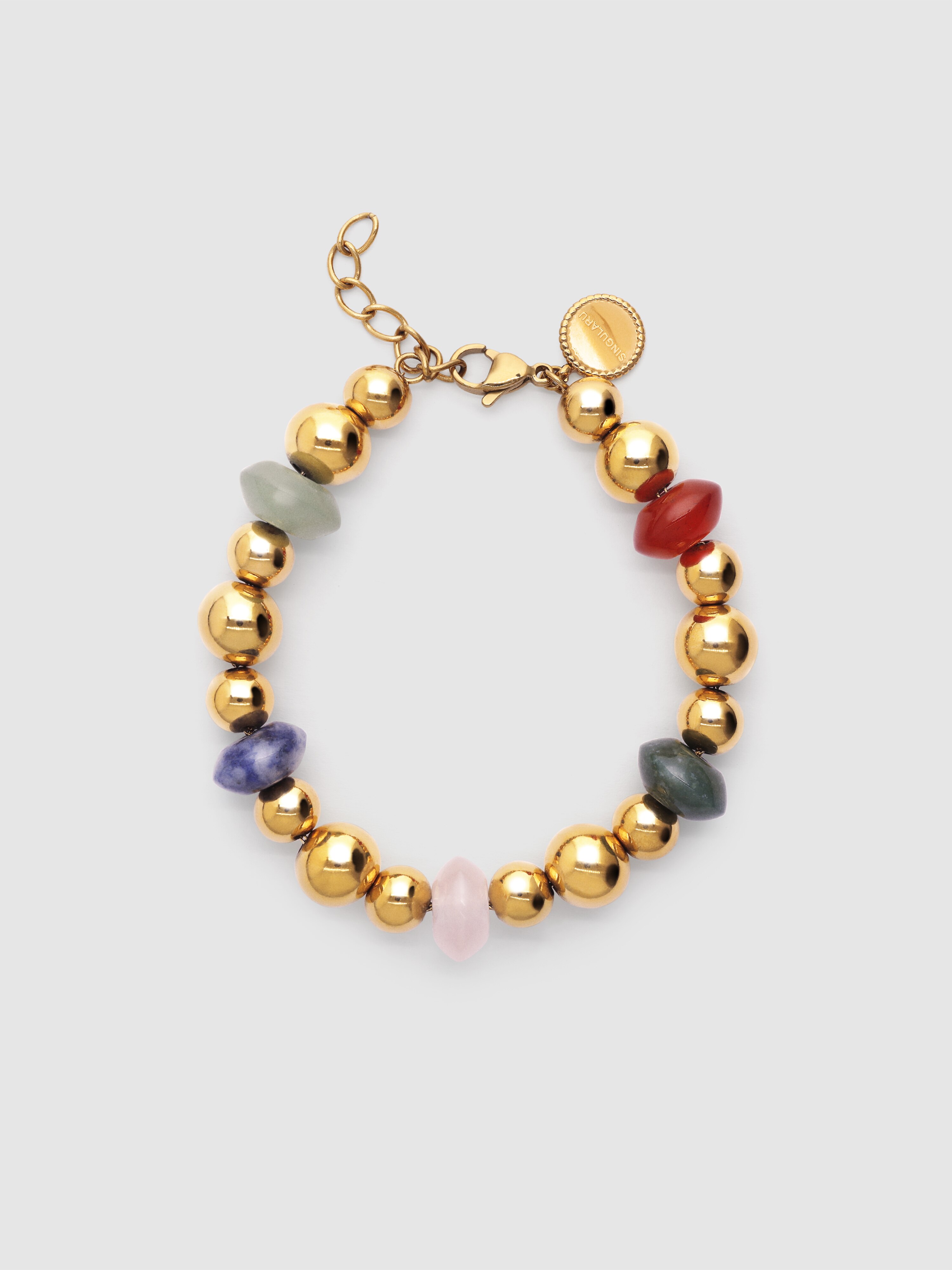 Pulseira de Corrente Winter Bomb de Aço Banhado a Ouro Multicolor-1