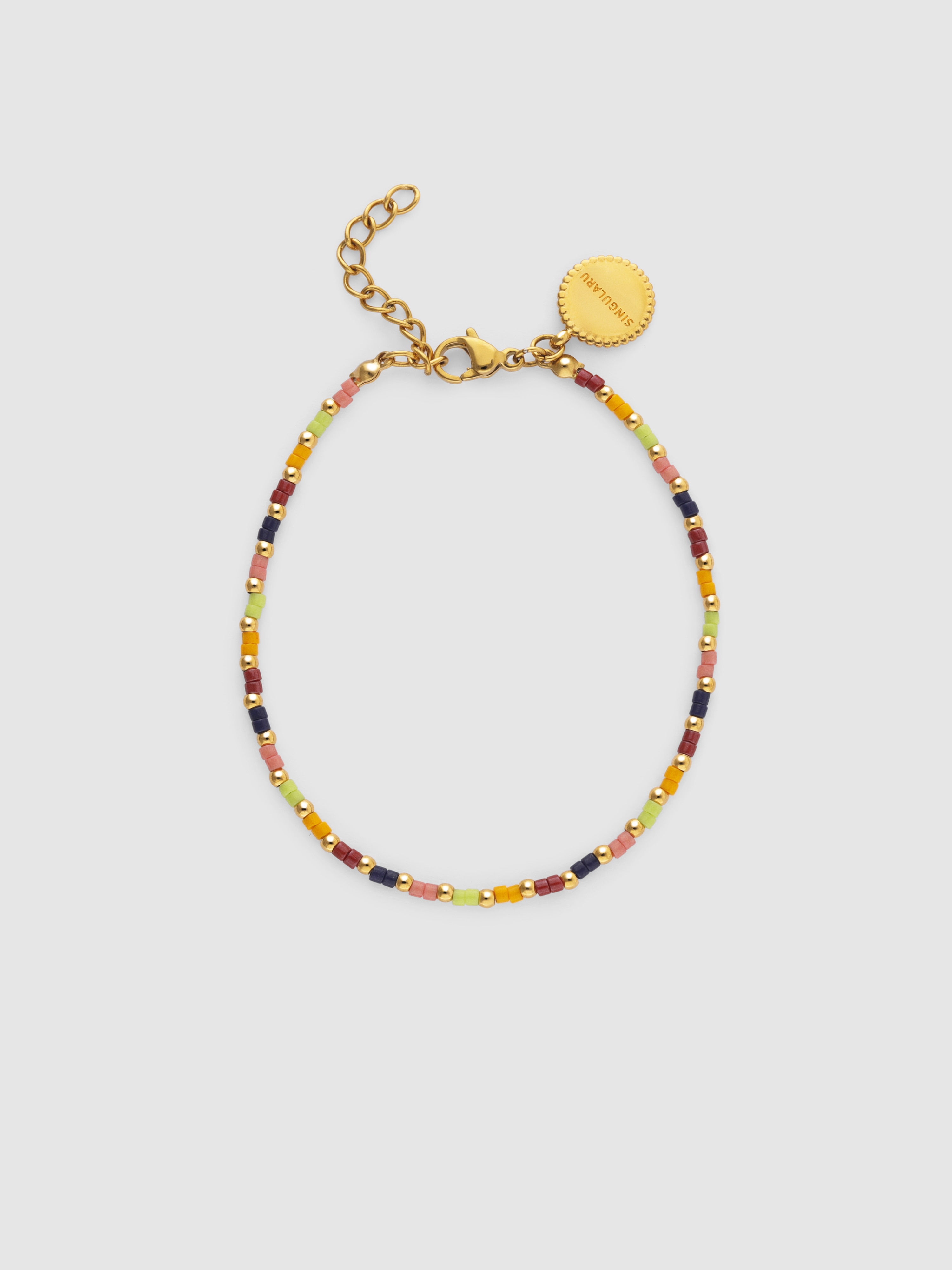 Pulseira de Corrente Áura Colors de Aço Banhado a Ouro Multicolor-1