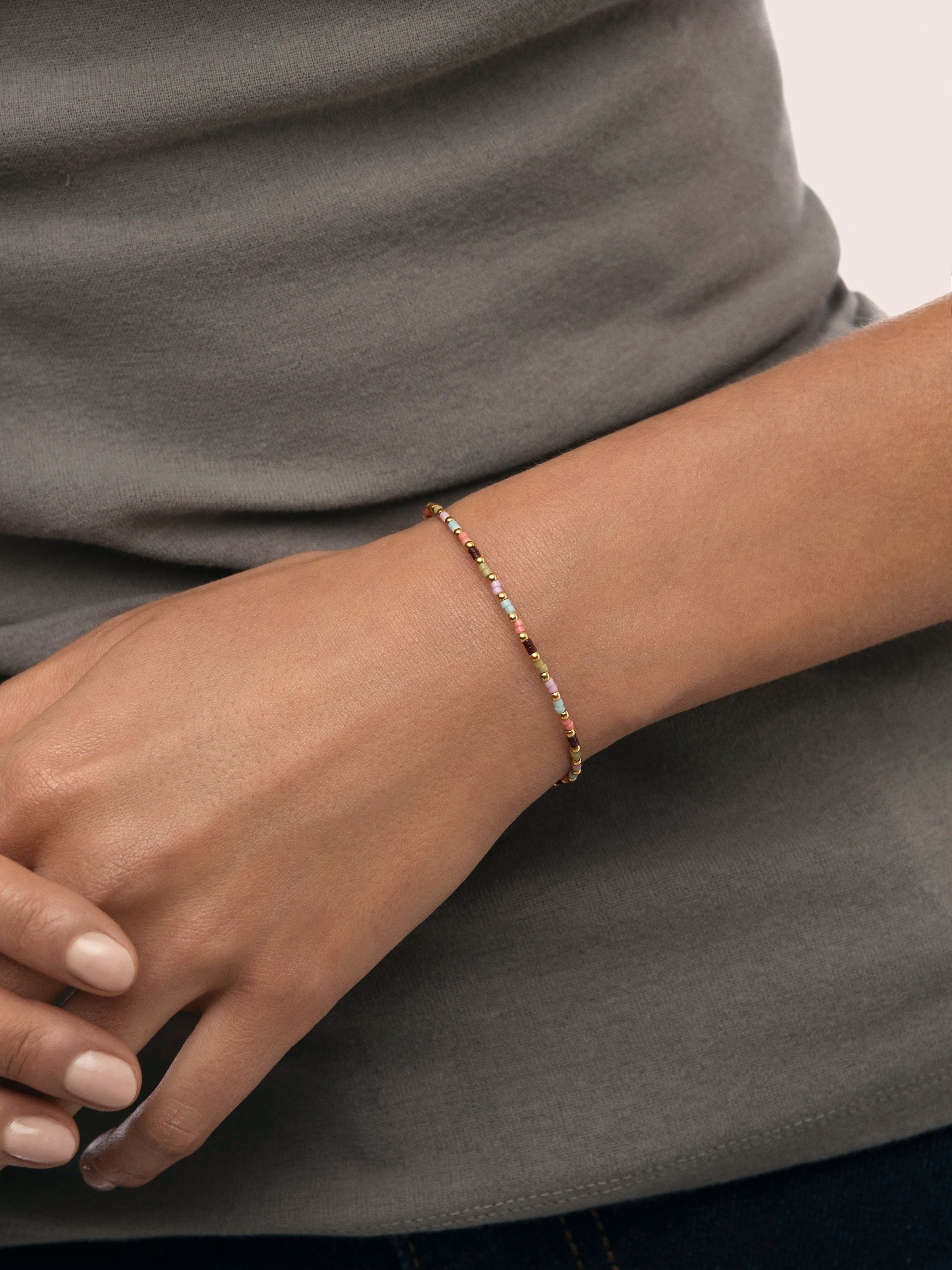 Pulseira de Corrente Helia Colors de Aço Banhado a Ouro Multicolor-3