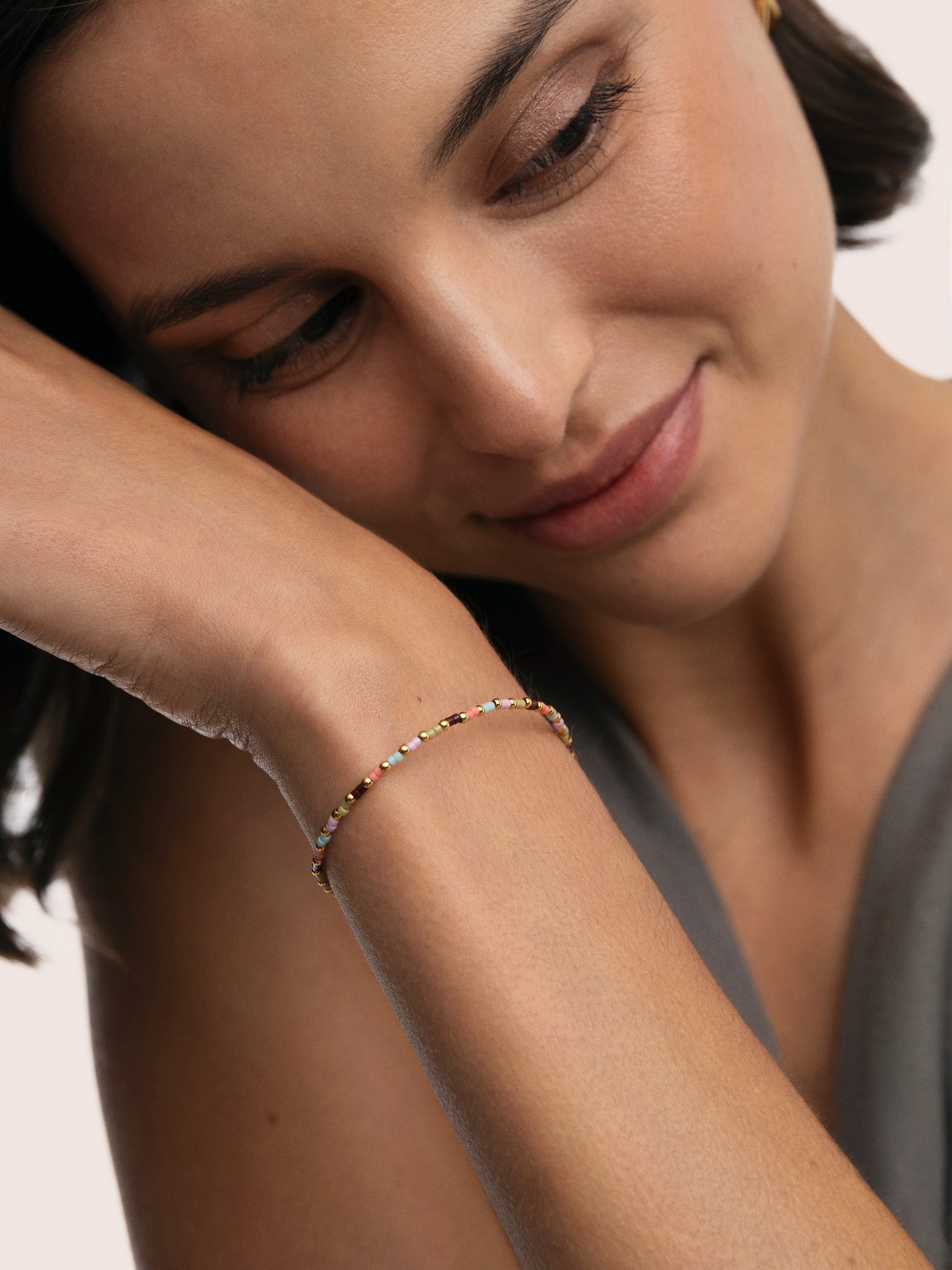 Pulseira de Corrente Helia Colors de Aço Banhado a Ouro Multicolor-5