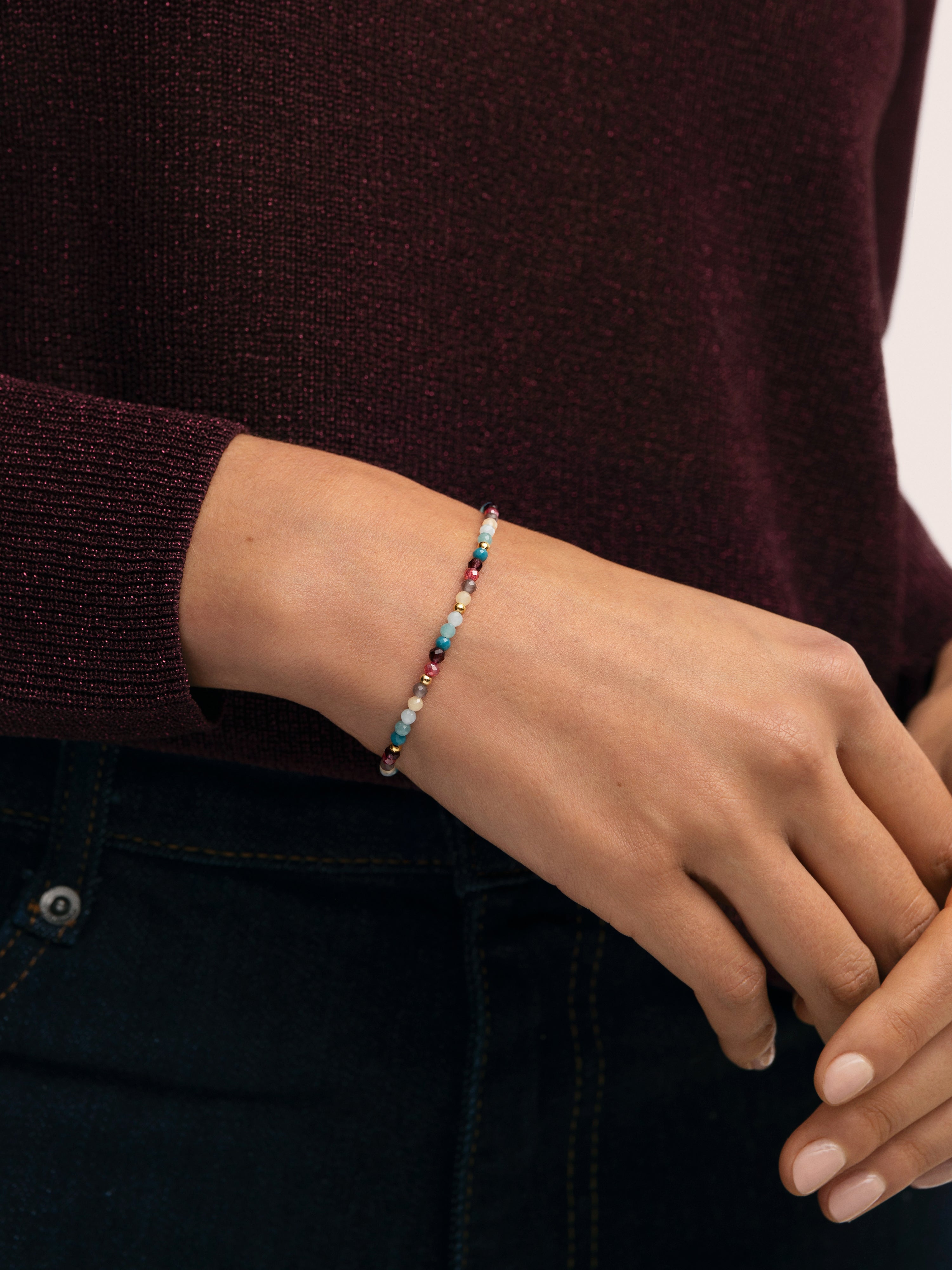 Pulseira de Corrente Altea Bruma de Aço Banhado a Ouro Multicolor-2