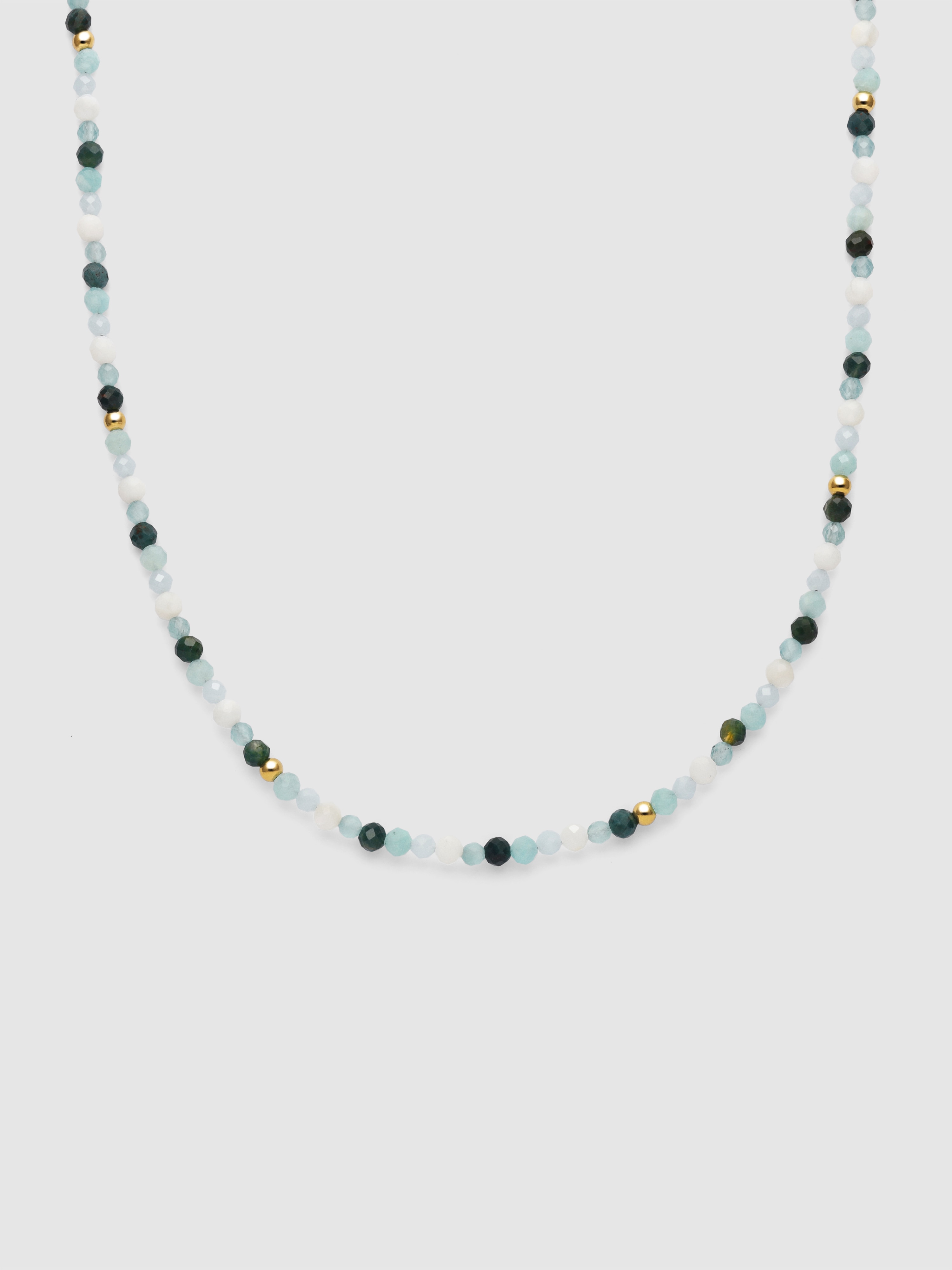 Colar Long Altea Ice de Aço Banhado a Ouro Azul / Branco-1