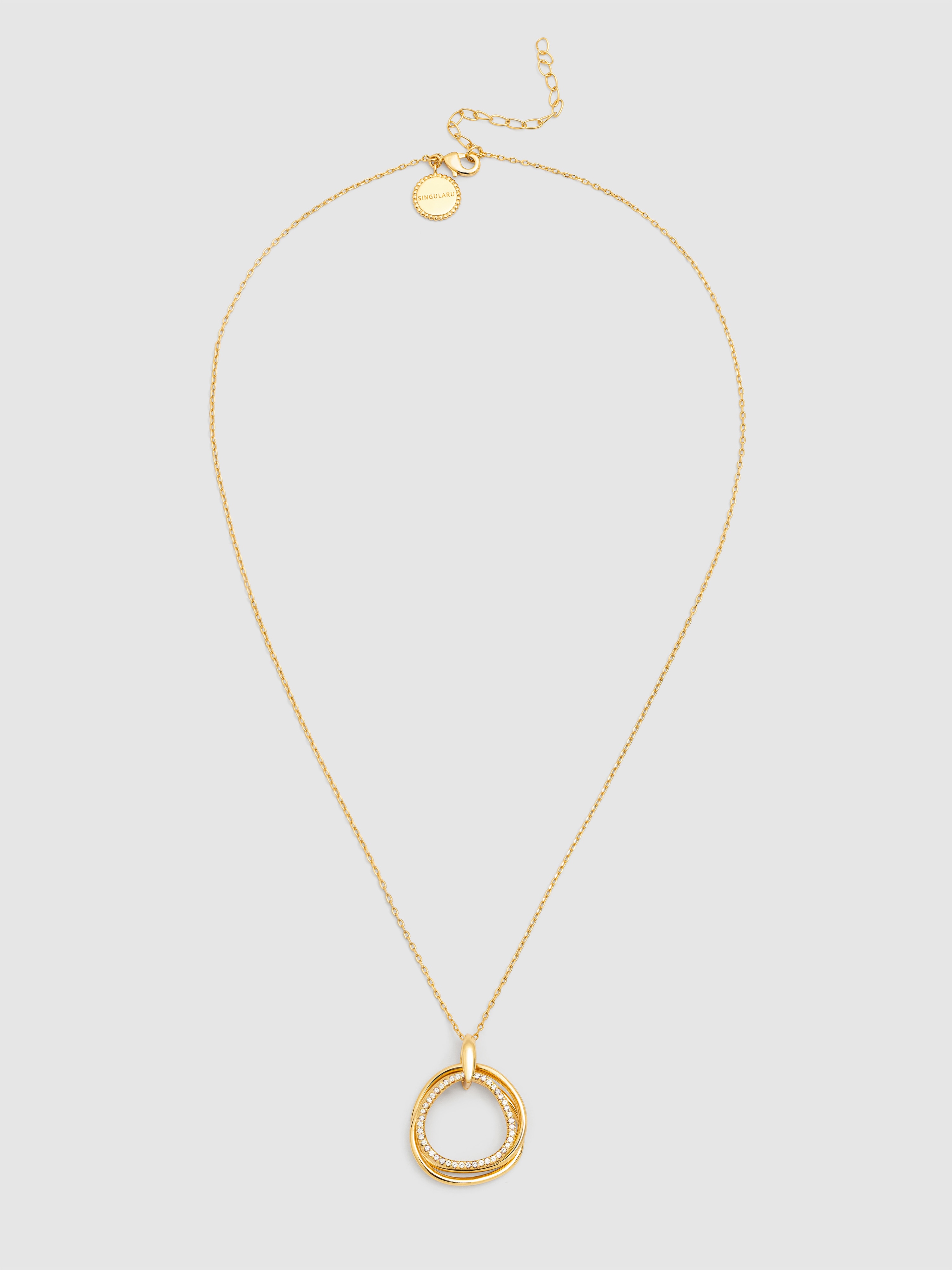 Colar Oria de Liga de Metais Banhado a Ouro Dourado-5