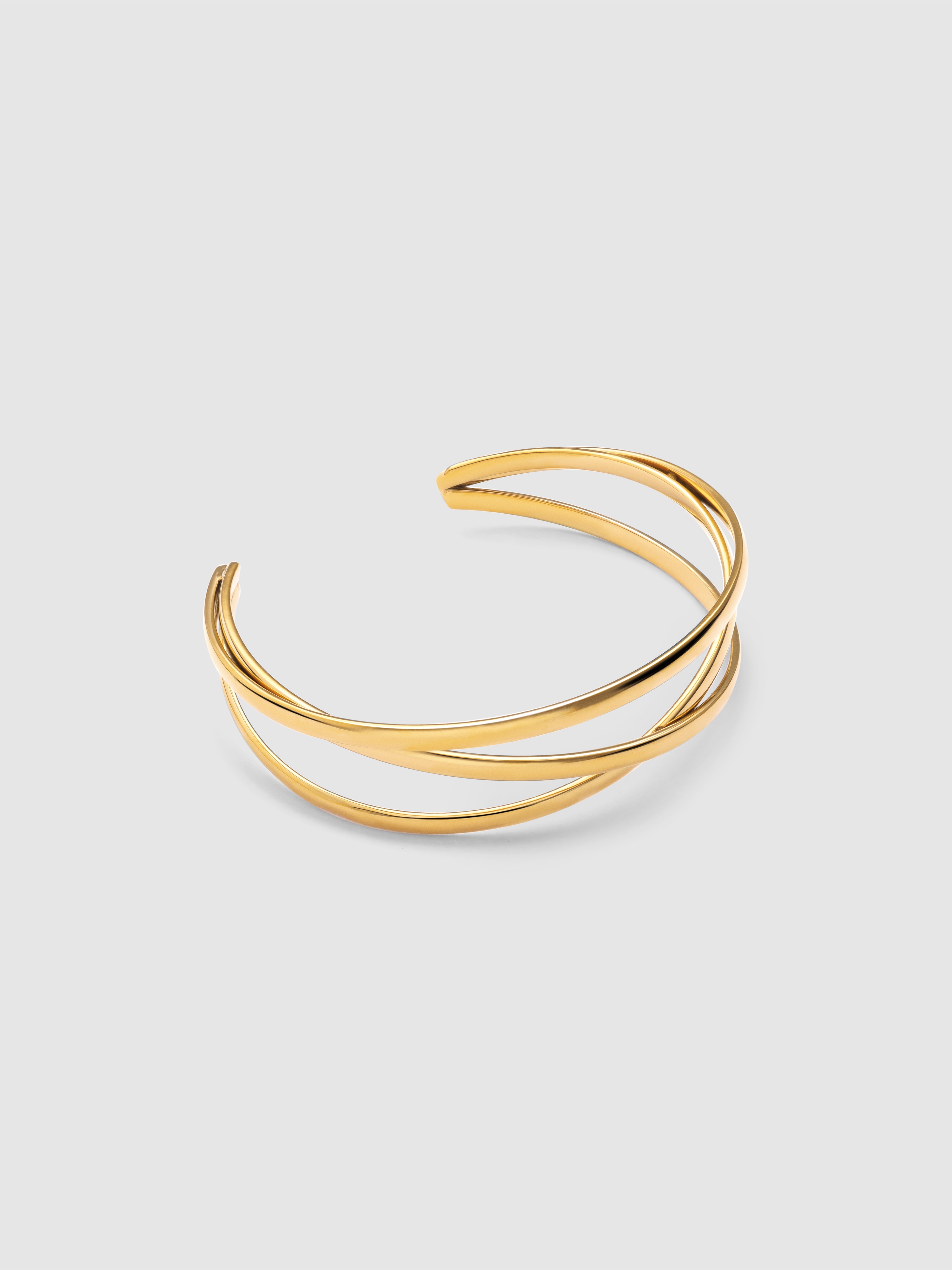 Pulseira Tripla Diana de Aço Banhado a Ouro Dourado-1