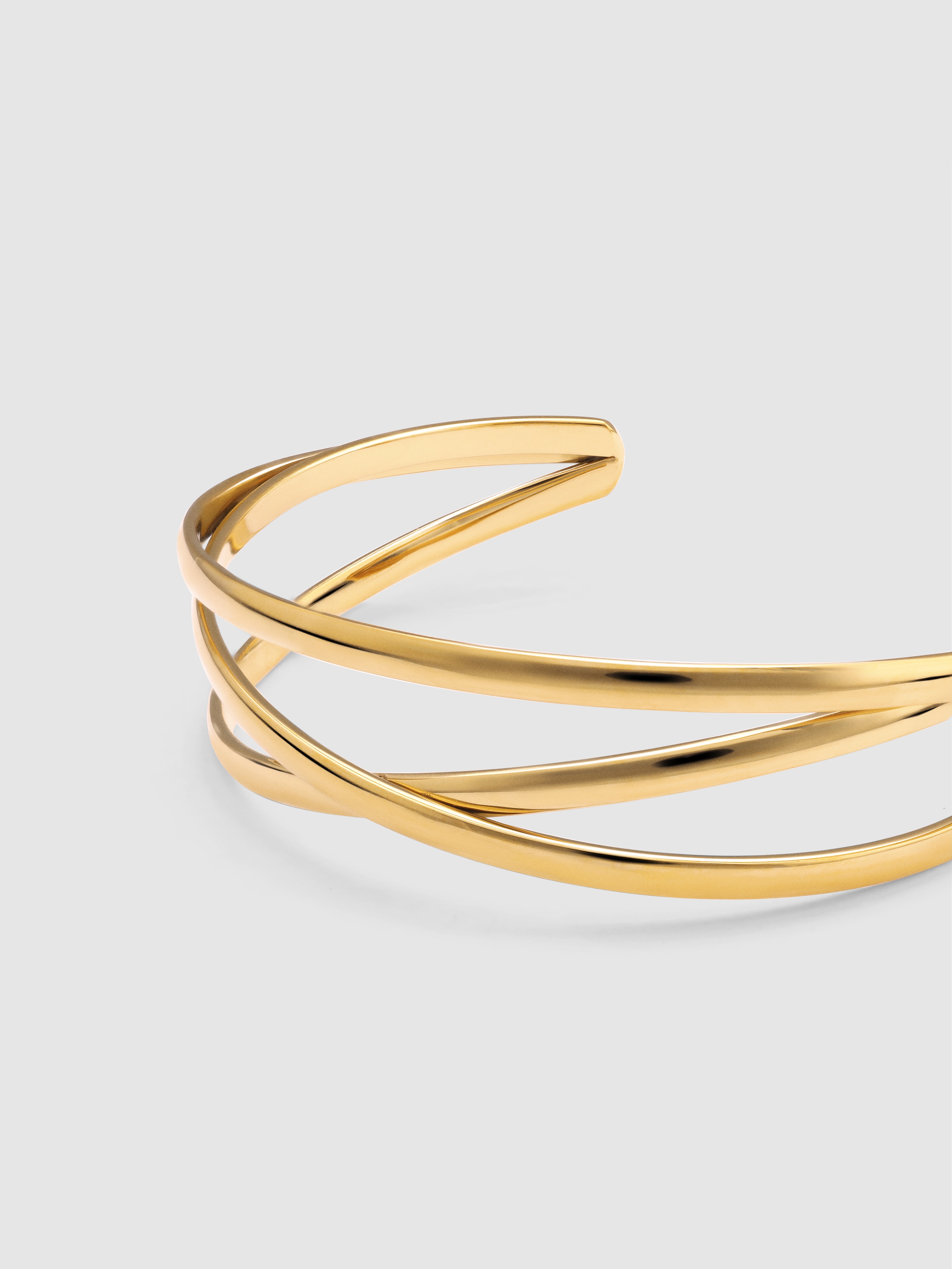 Pulseira Tripla Diana de Aço Banhado a Ouro Dourado-4