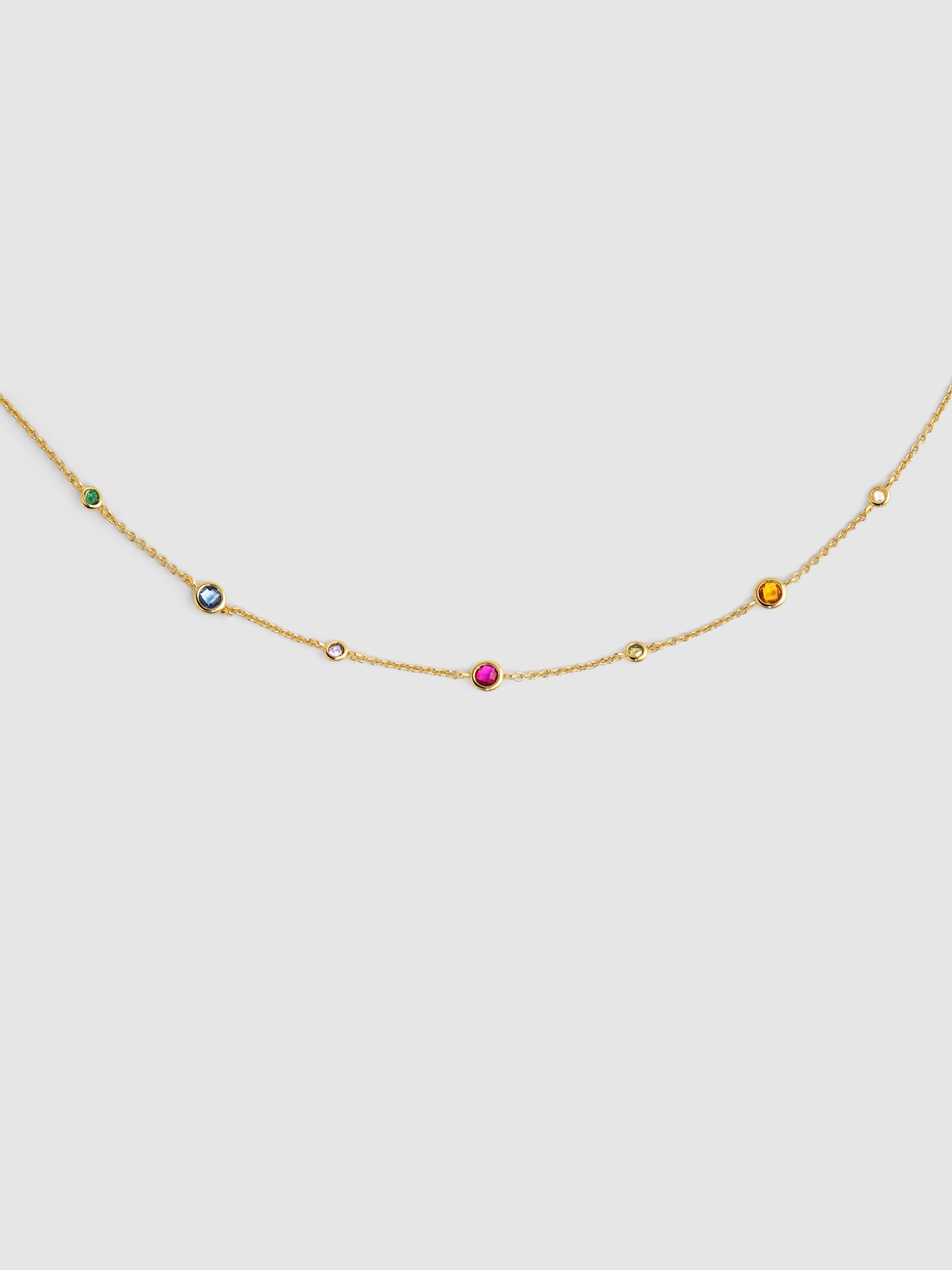 Colar New Orbit Multicolor de Liga de Metais Banhado em Ouro Multicolor-1