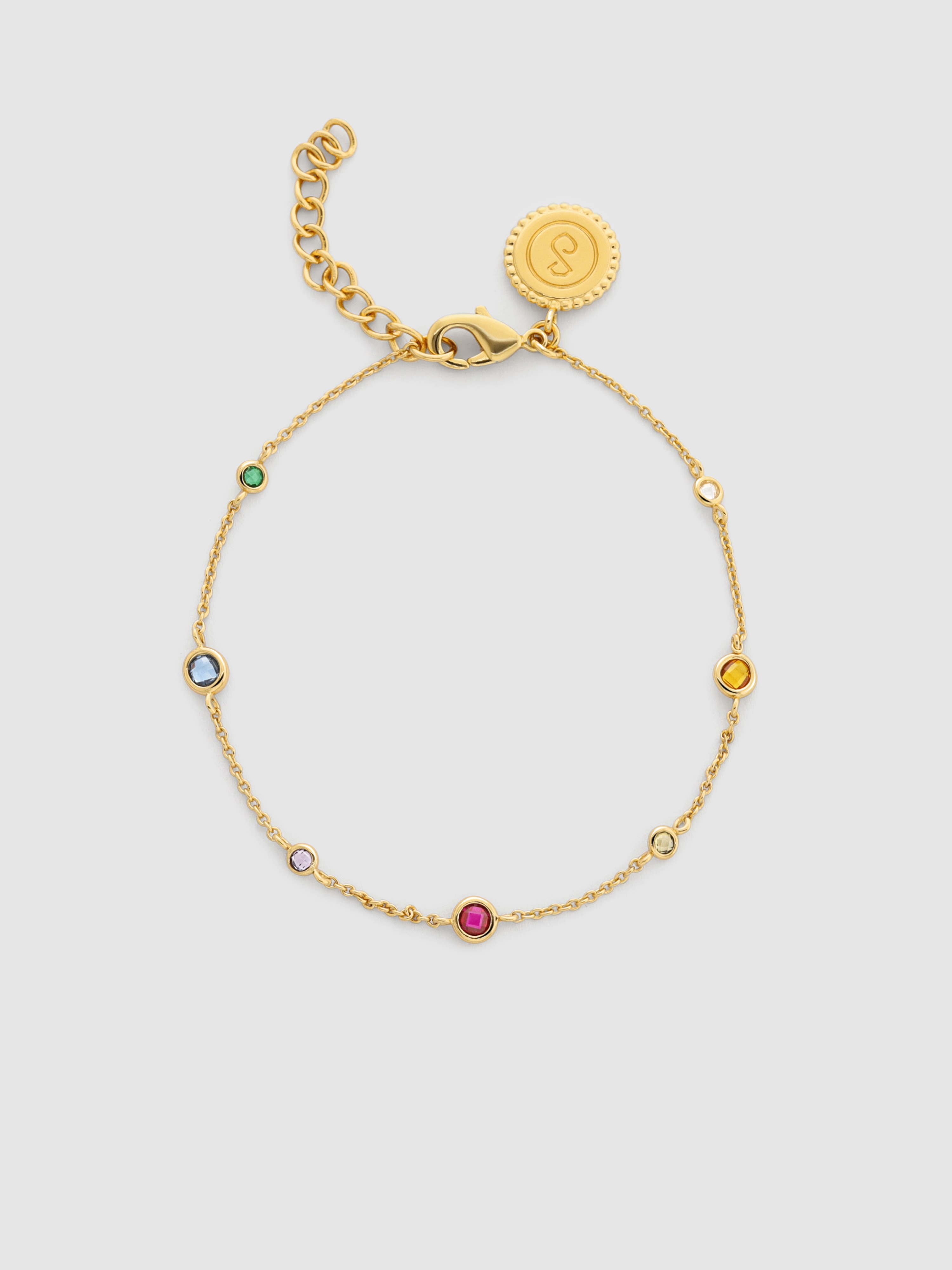 Pulseira de Corrente New Orbit Multicolor de Liga de Metais Banhado em Ouro Multicolor-1
