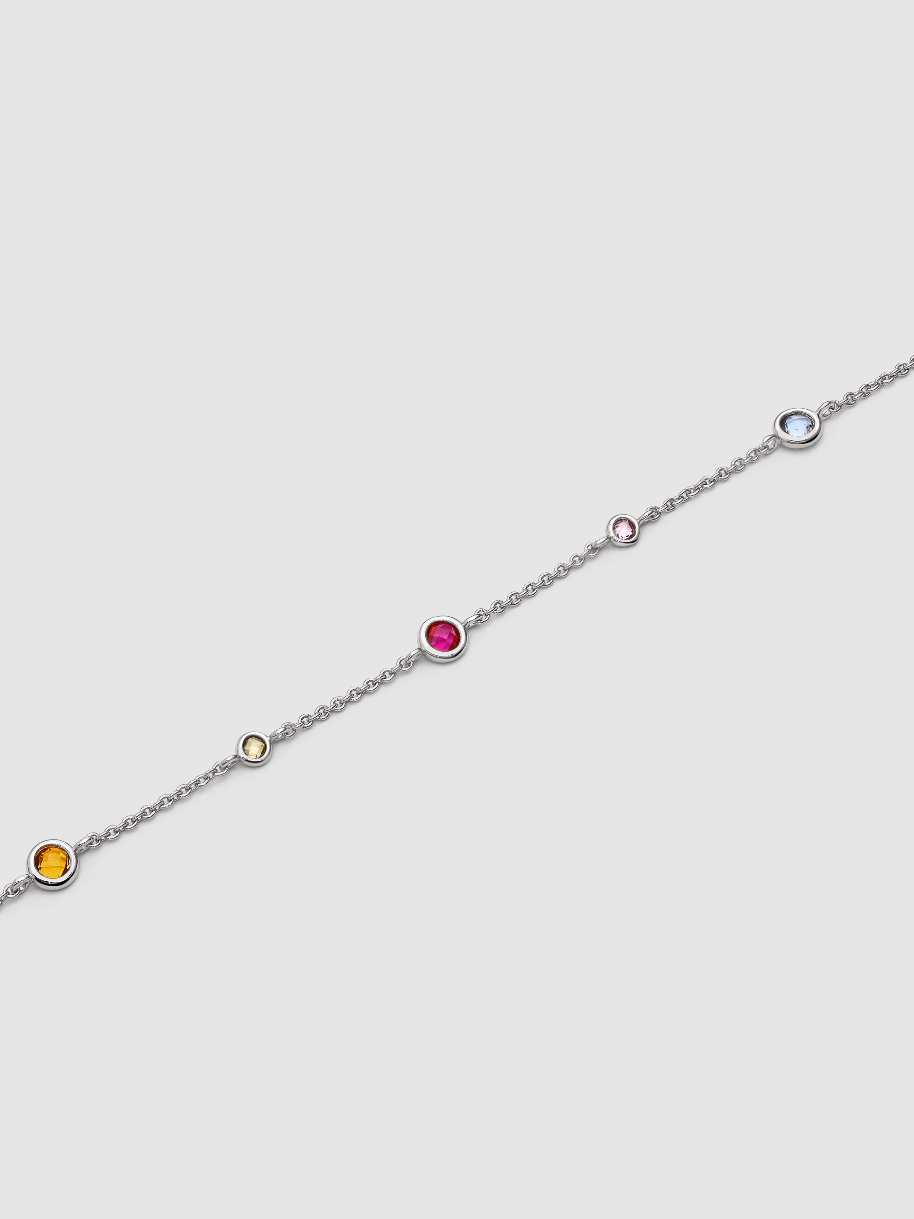 Pulseira de Corrente New Orbit Multicolor de Liga de Metais Banhado em Ródio Multicolor-3