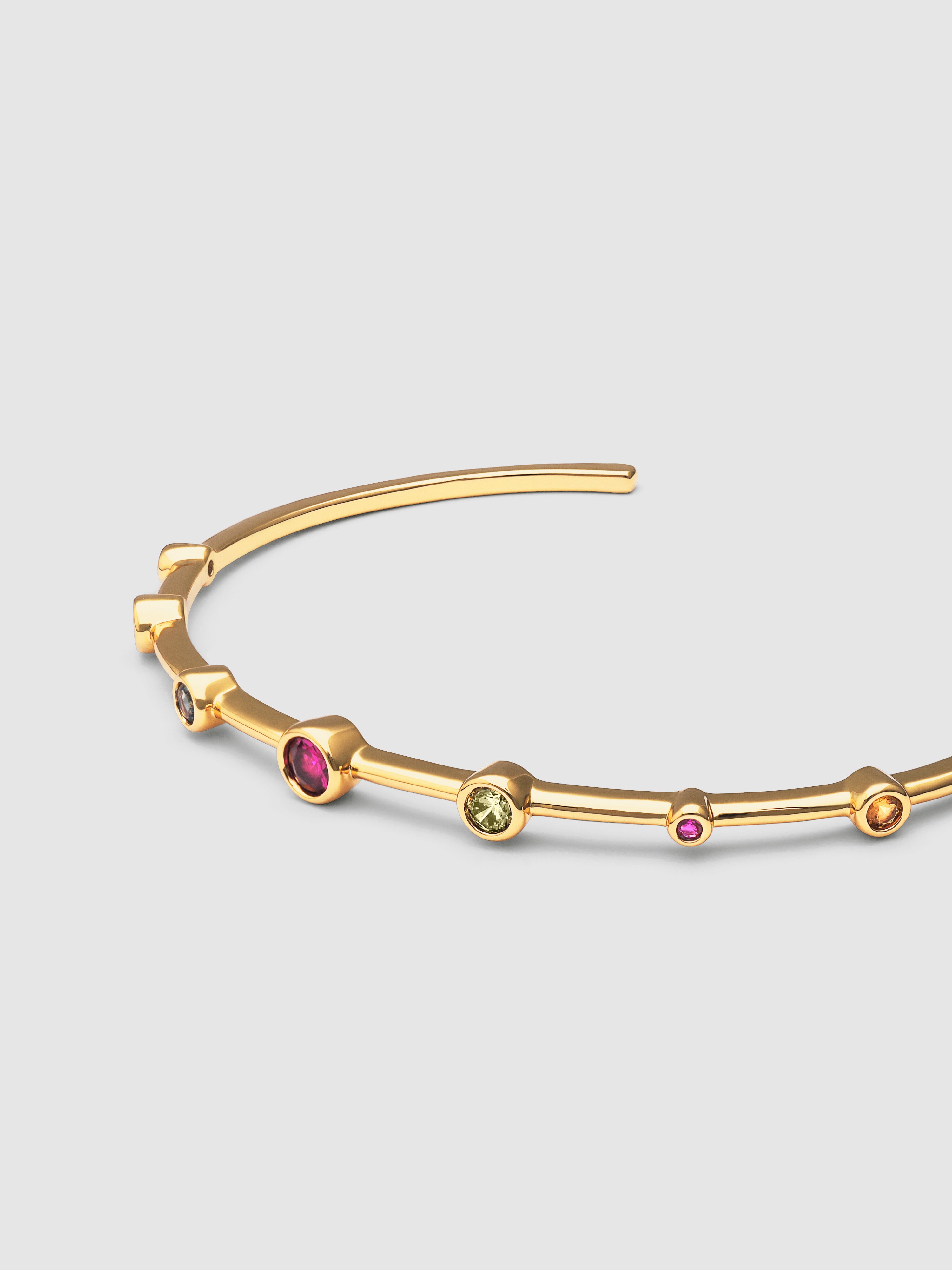 Pulseira com Elos Rainbow Bubbles de Liga de Metais Banhada a Ouro Multicolor-3