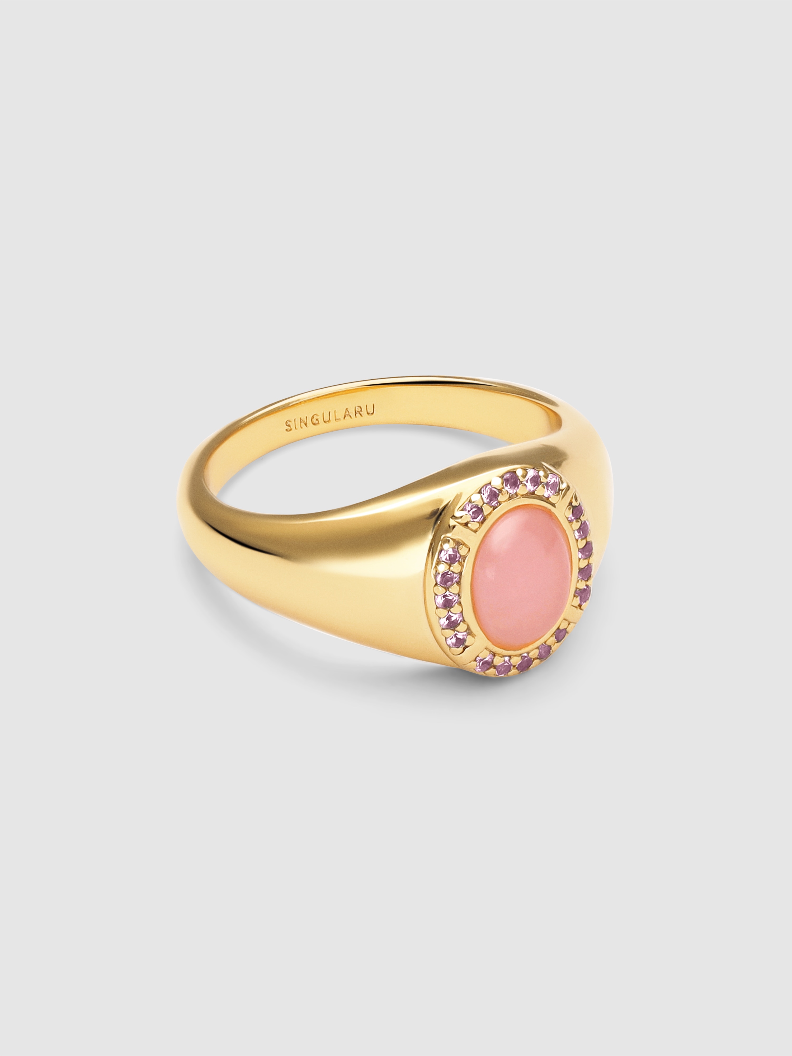 Anel Amanda Rosa de Liga de Metais Banhado a Ouro Rosa-1