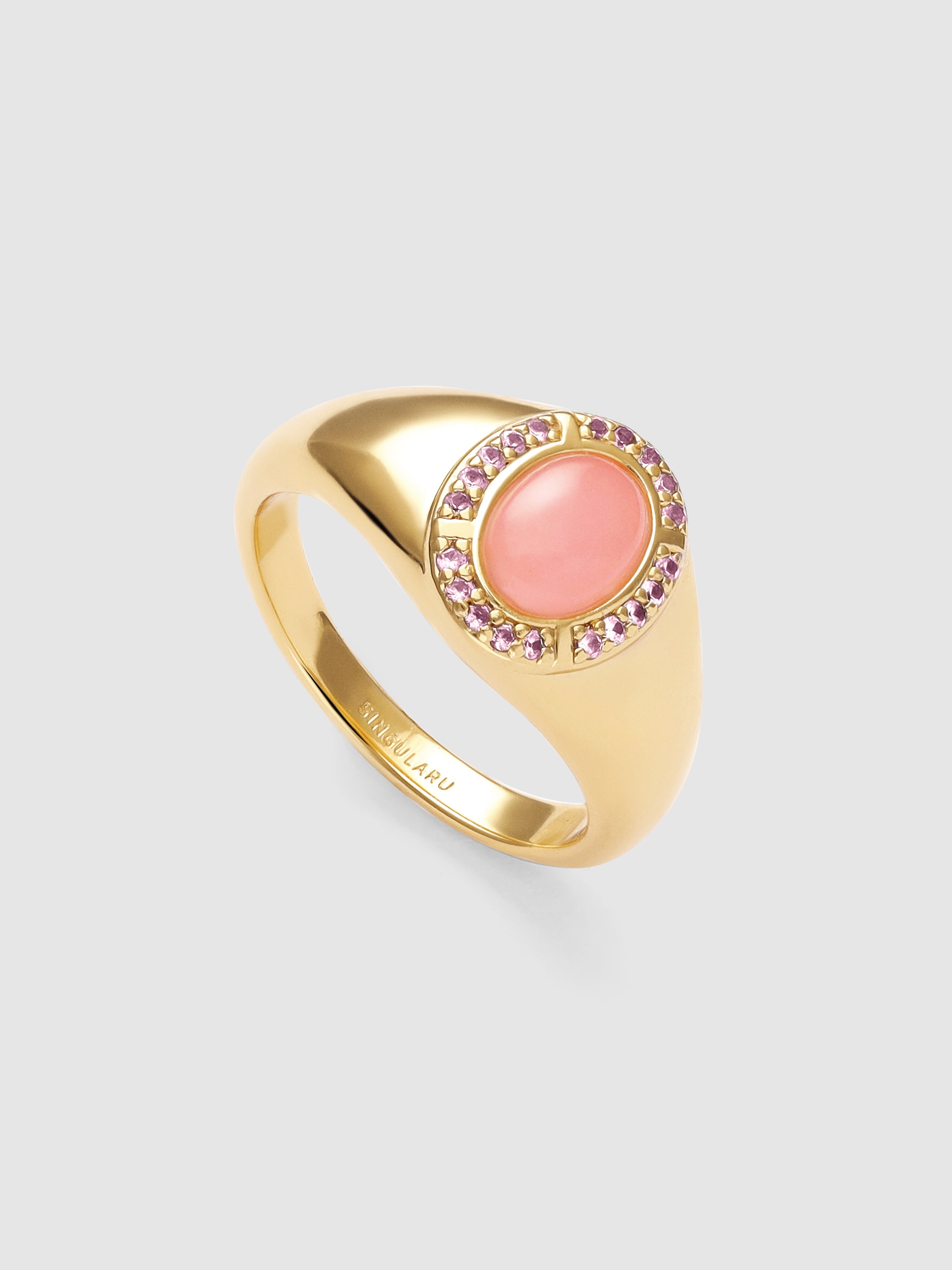 Anel Amanda Rosa de Liga de Metais Banhado a Ouro Rosa-4