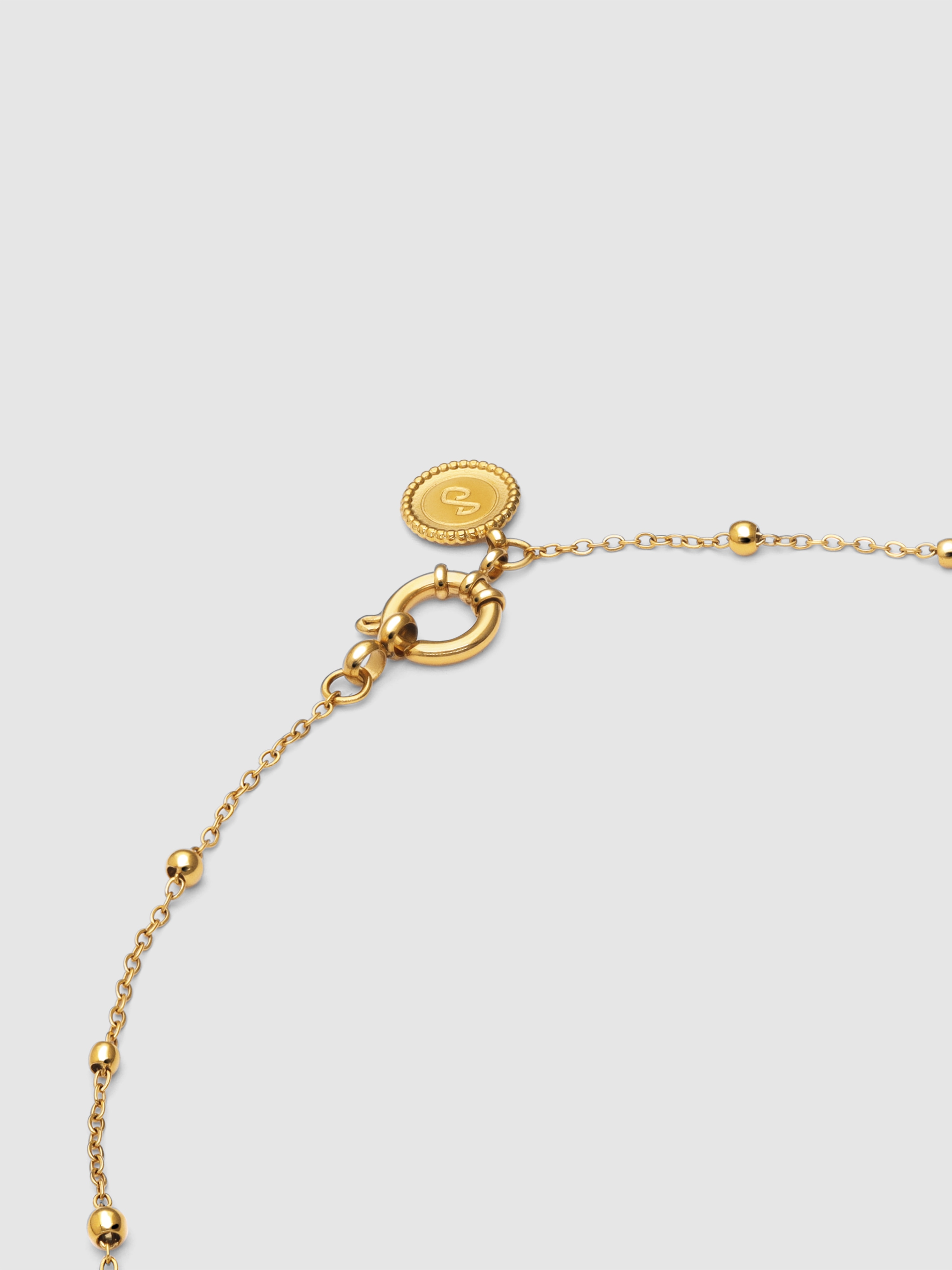 Colar Long Dots de Aço Banhado a Ouro Dourado-4