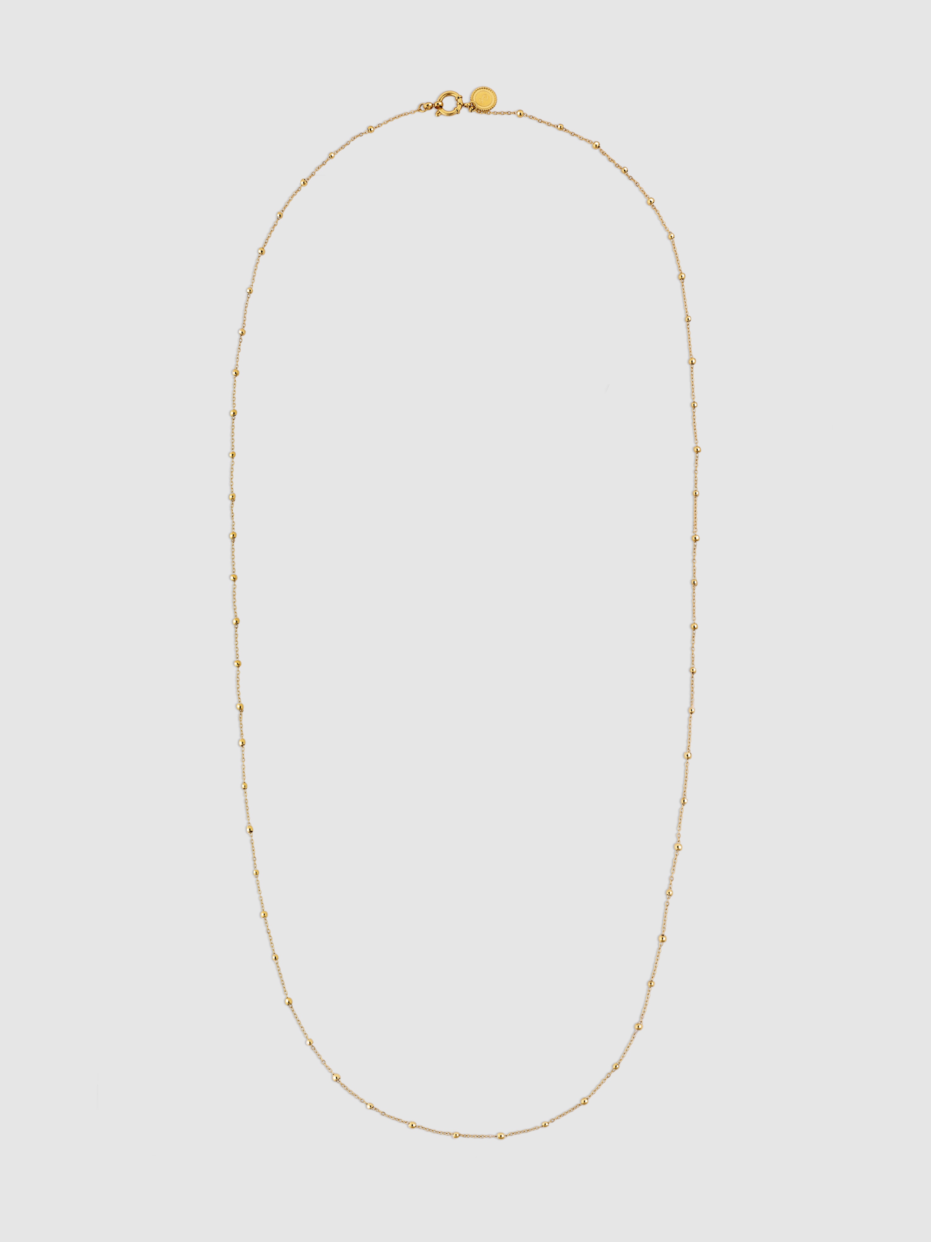 Colar Long Dots de Aço Banhado a Ouro Dourado-5