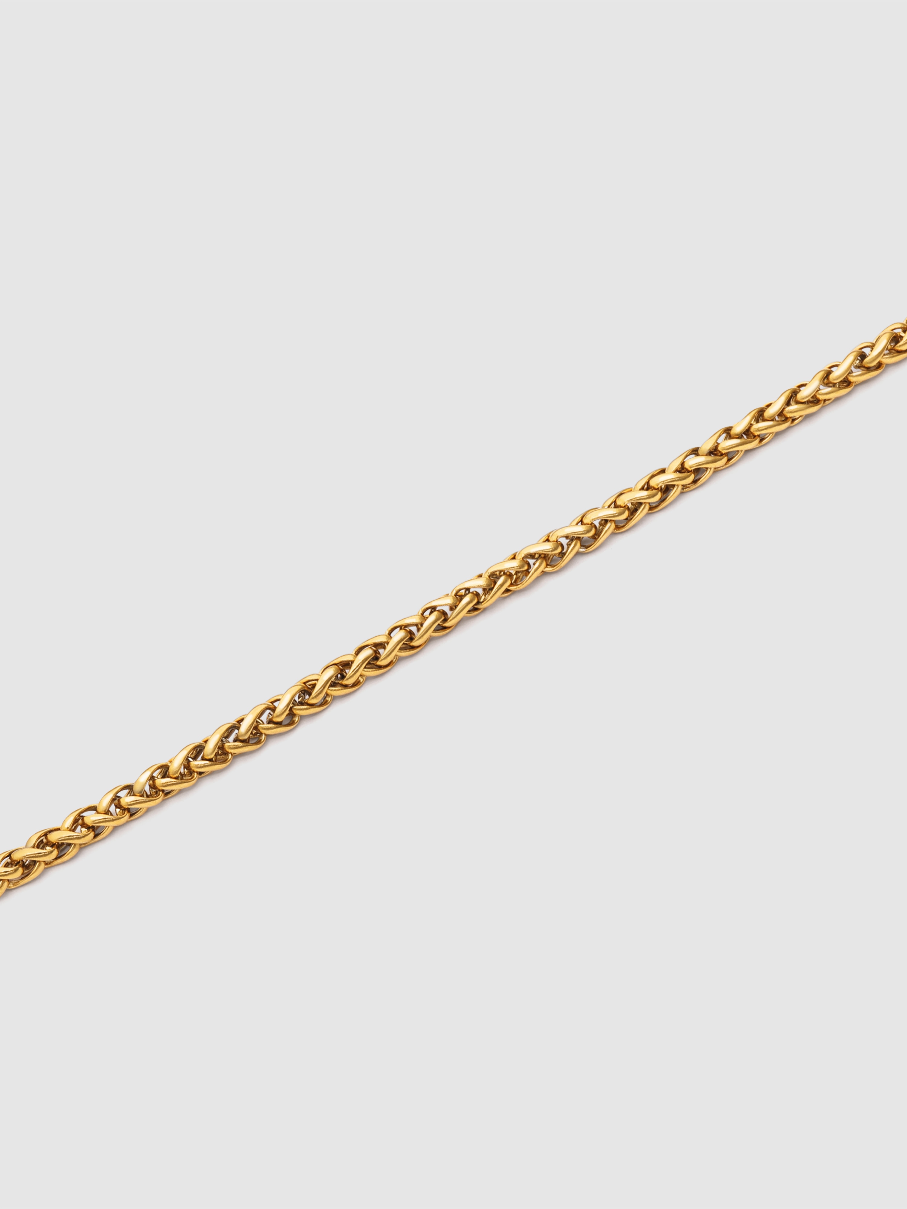 Pulseira de Elos Fine Disco de Aço Banhado a Ouro Dourado-4