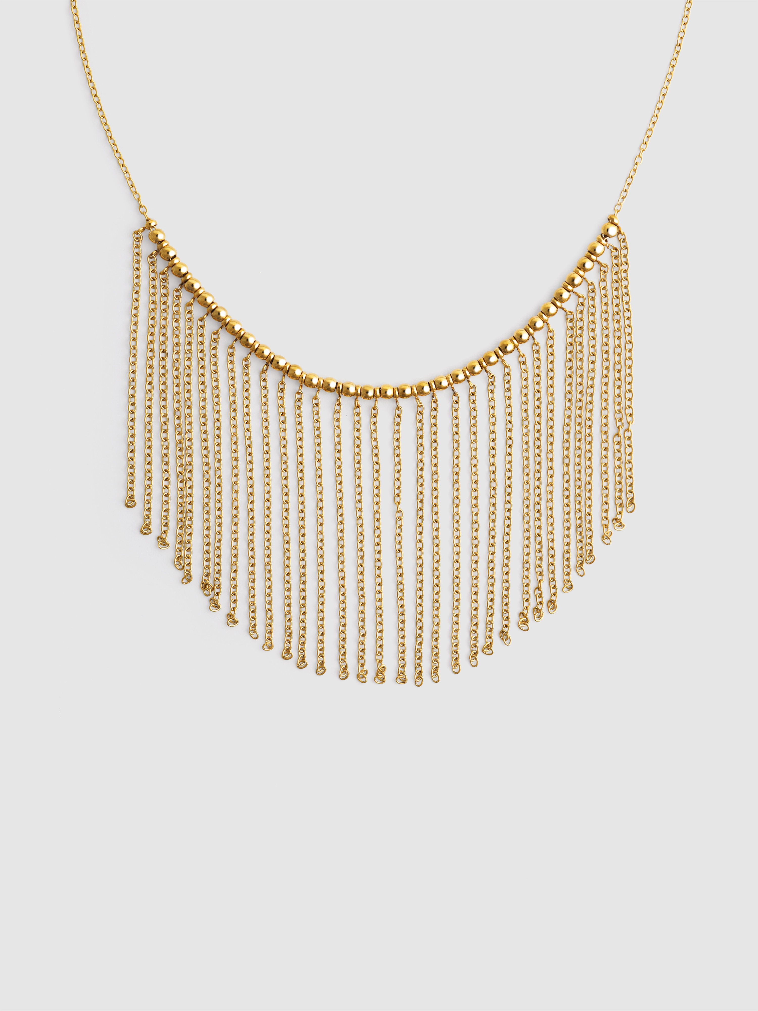 Colar Regina de Aço Banhado a Ouro Dourado-1