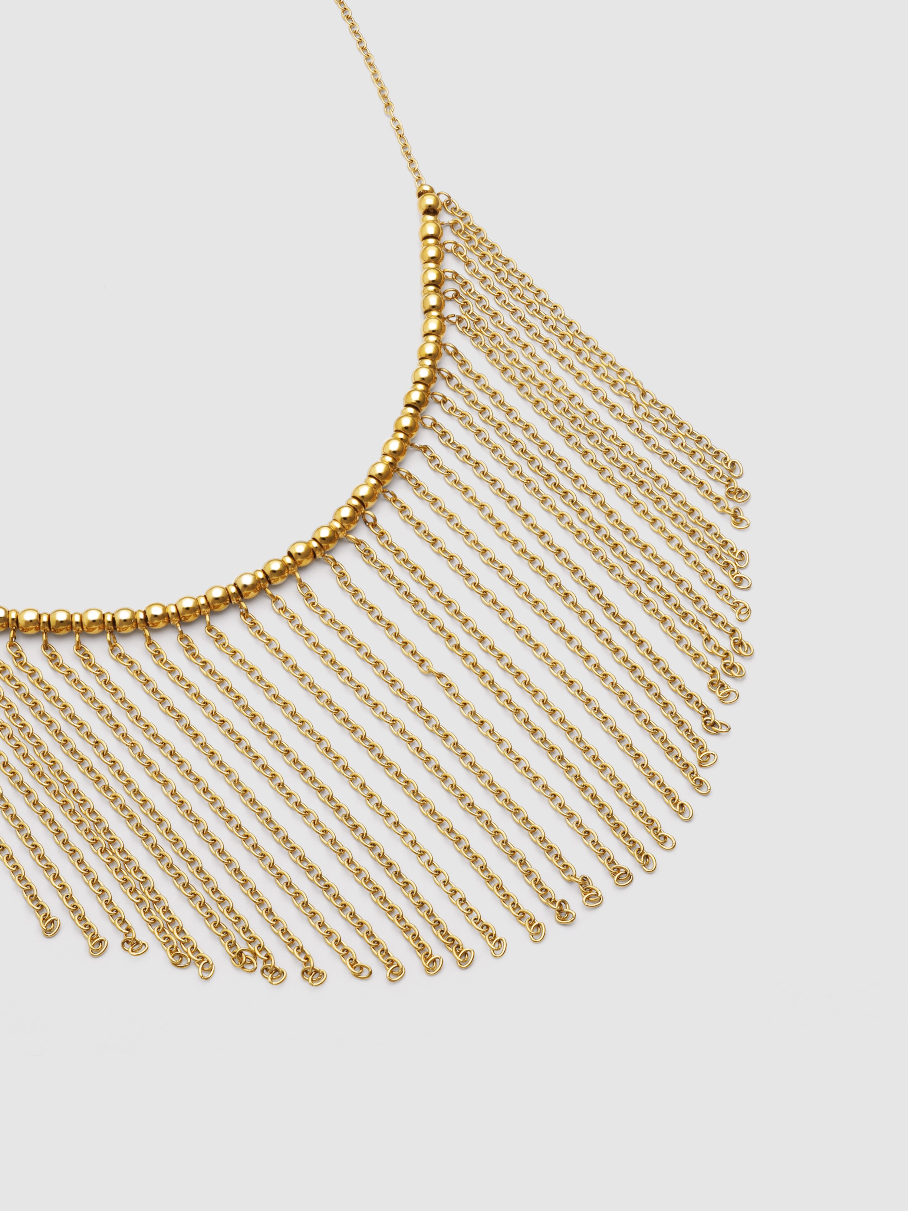Colar Regina de Aço Banhado a Ouro Dourado-4