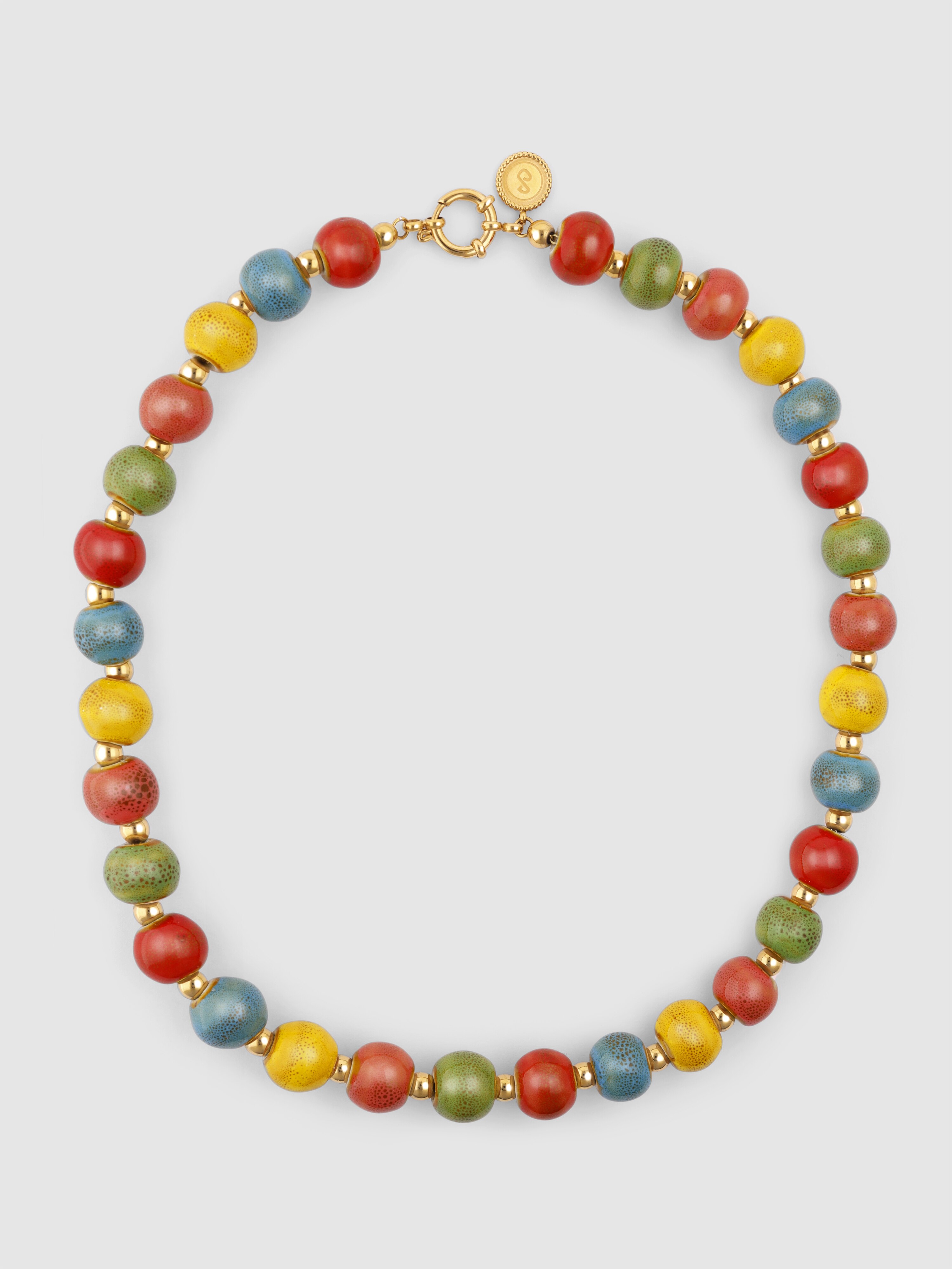 Colar Canela de Aço Banhado a Ouro Multicolor-5