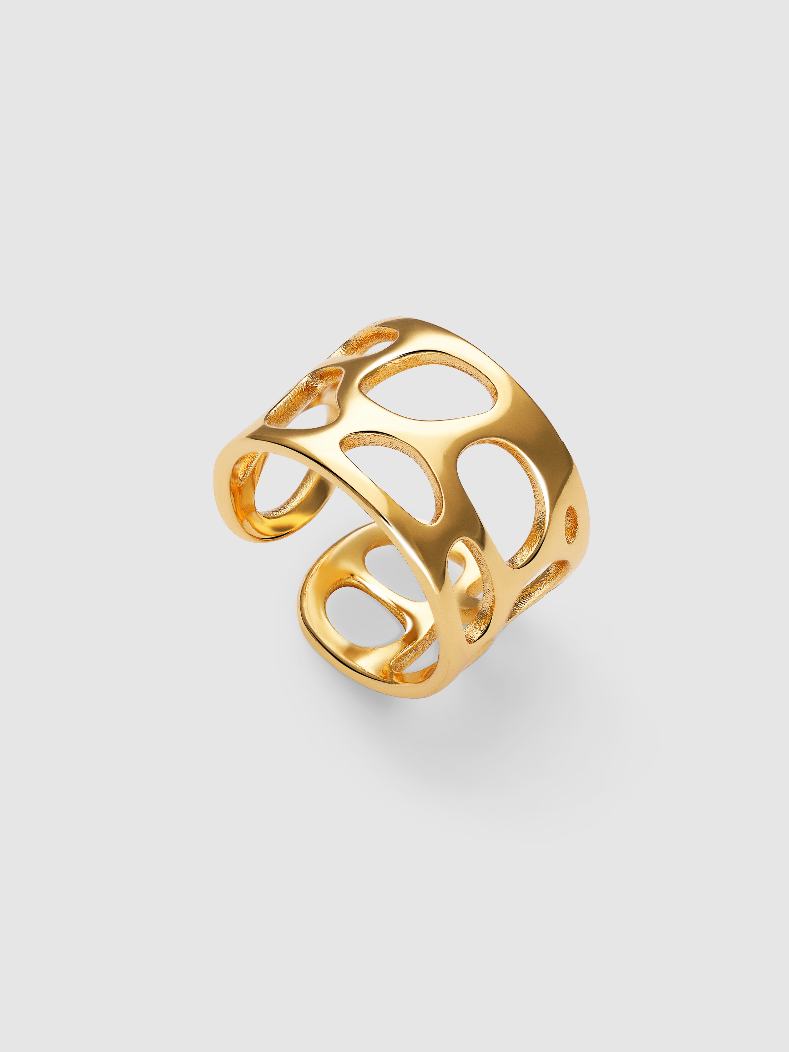Anel Dotty de Liga de Metais Banhado a Ouro Dourado-4