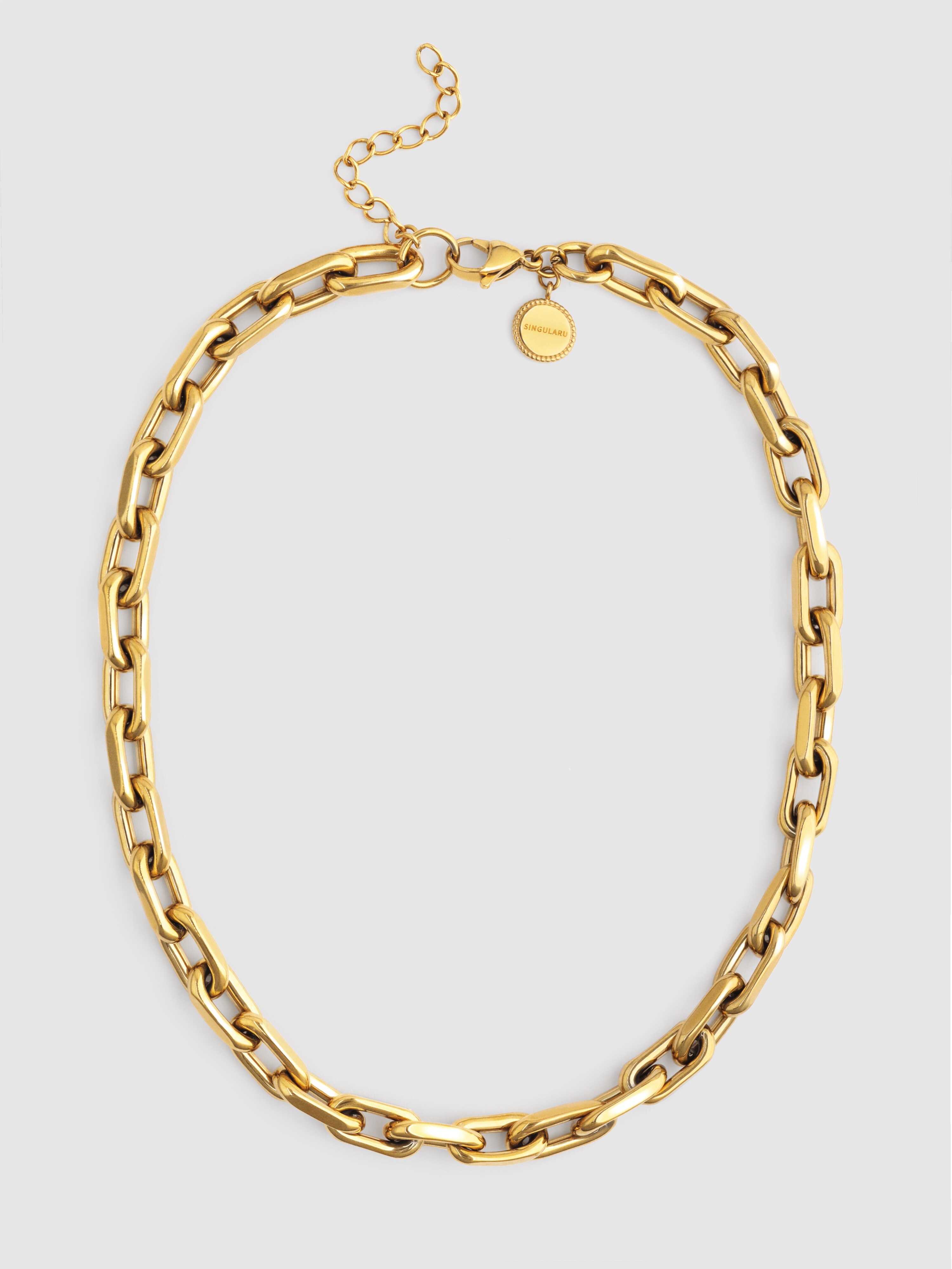 Colar Big Link de Aço Banhado a Ouro Dourado-5