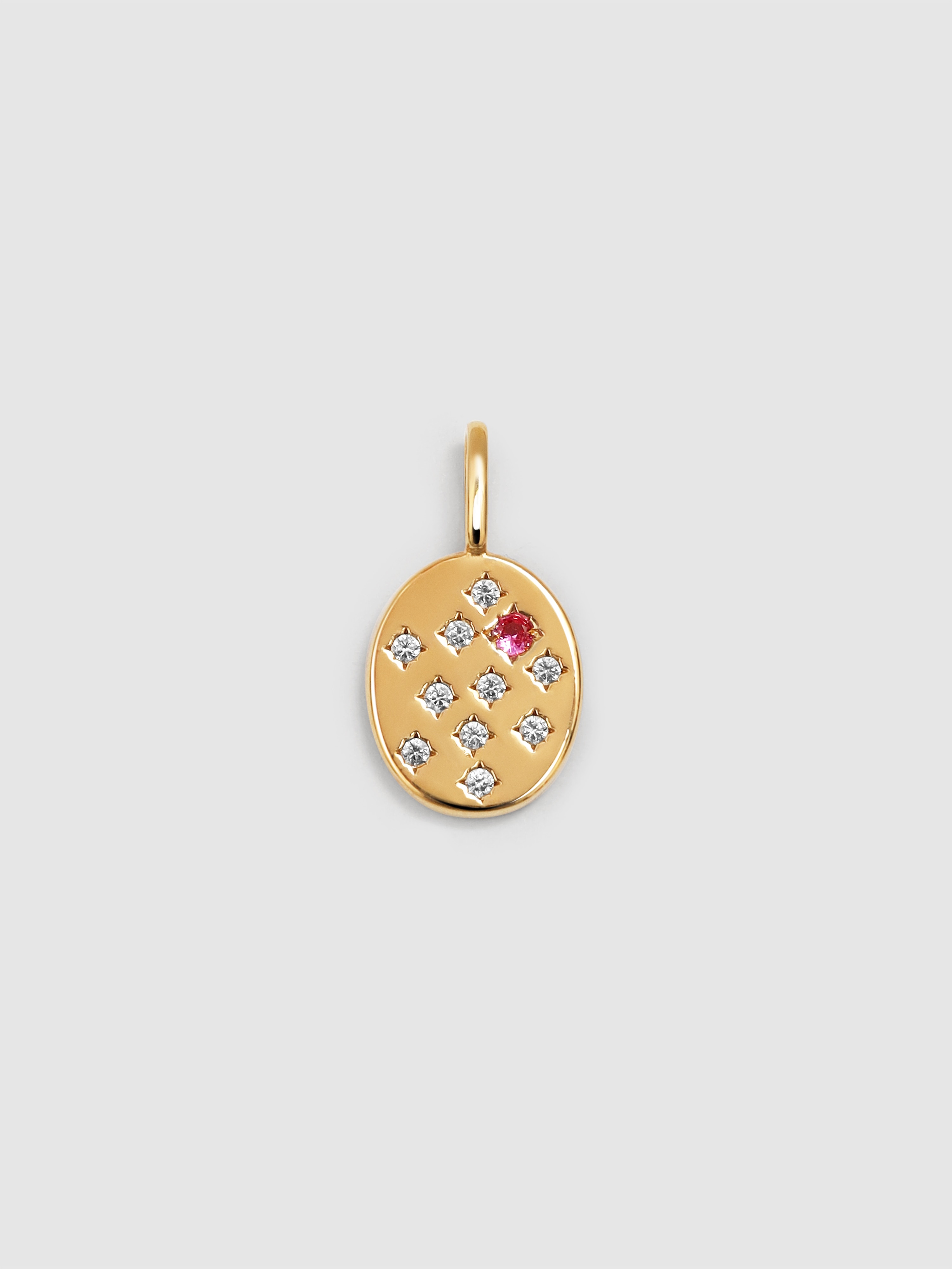 Imagem 0 de Charm Selo Rosa de Liga de Metais Banhado a Ouro