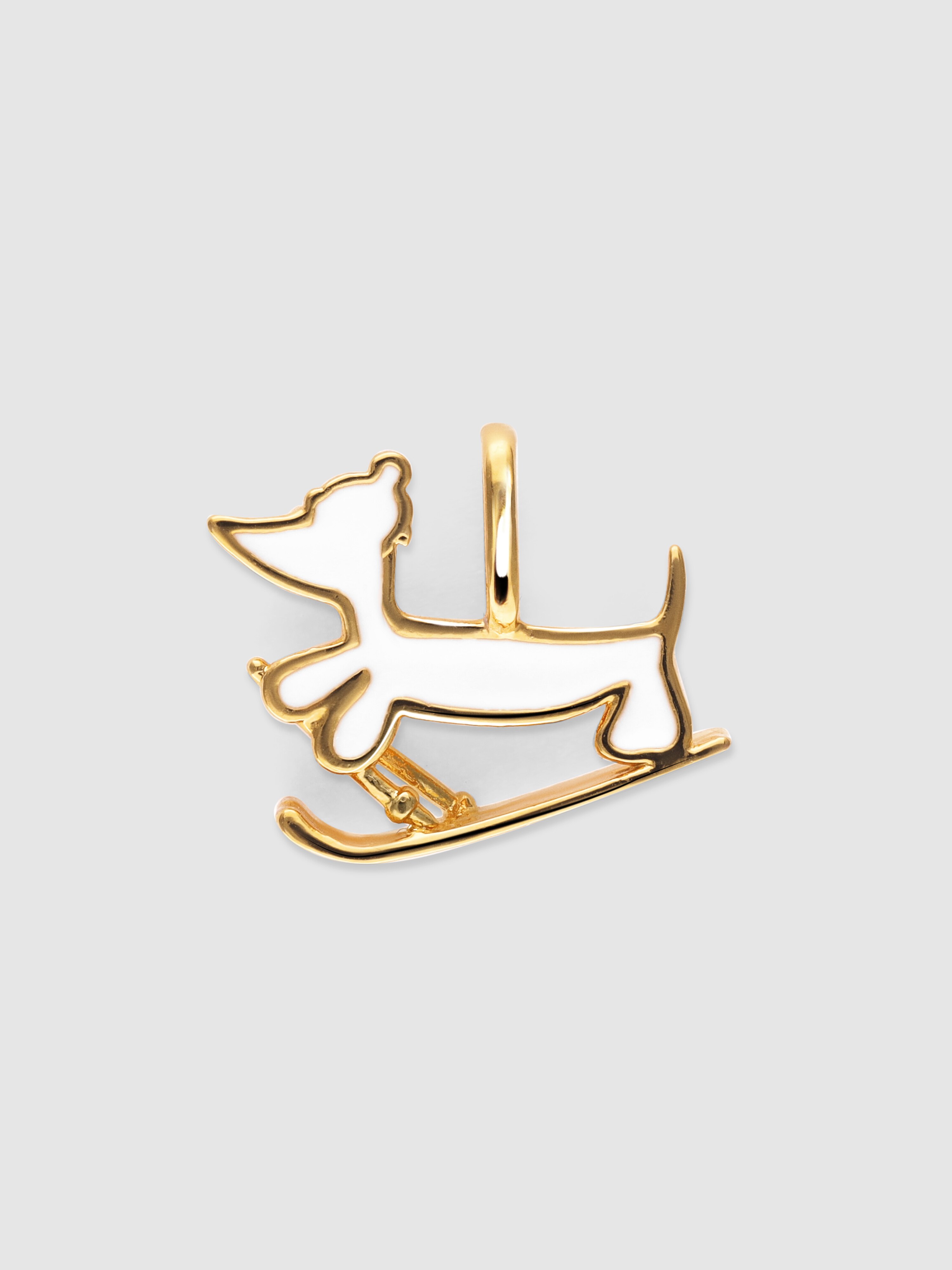 Charm Winter Teckel de Liga de Metais Banhado em Ouro Ouro-4