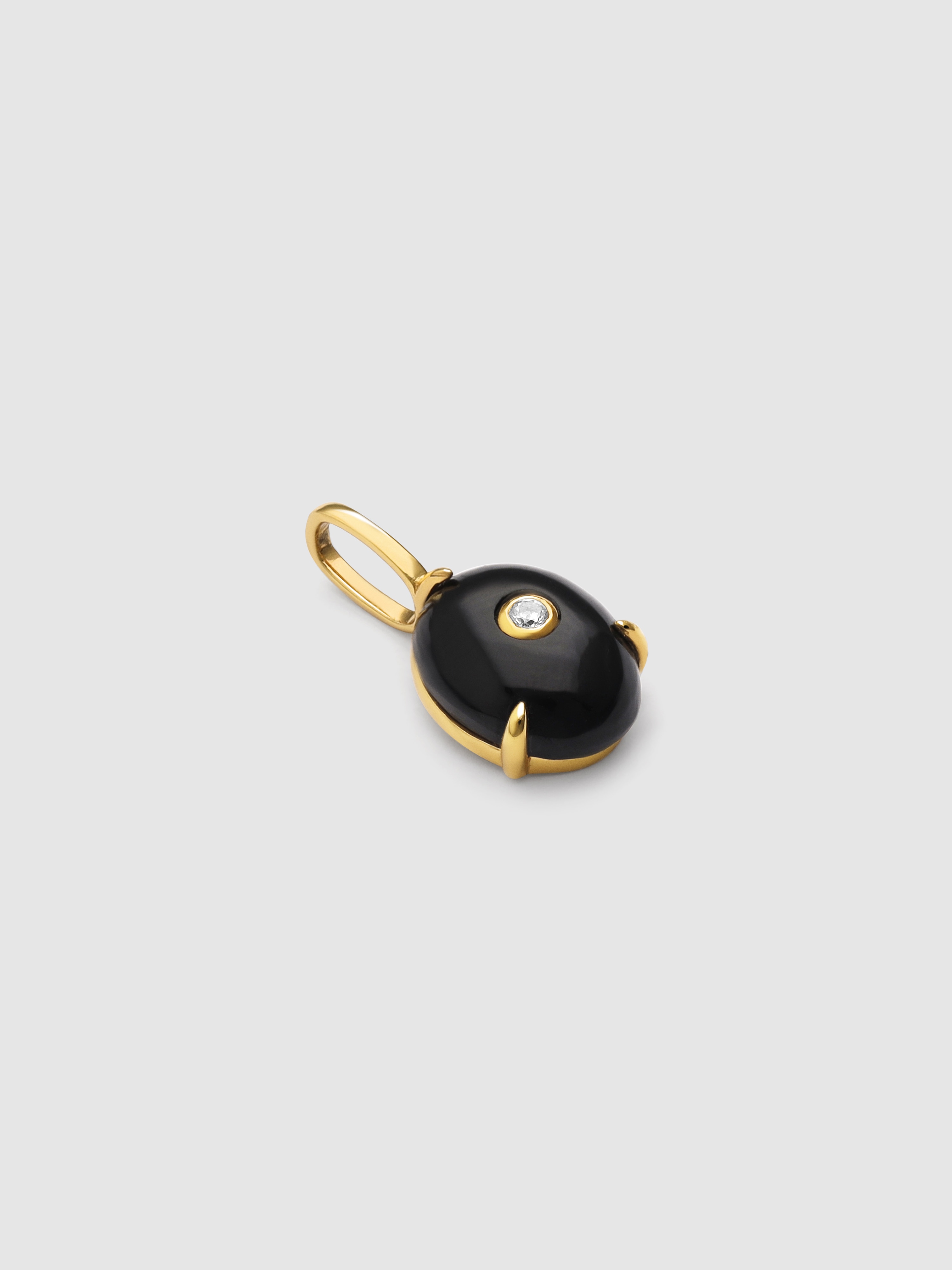 Charm My Maxi Onyx Spark de Liga de Metais Banhado a Ouro Preto-3