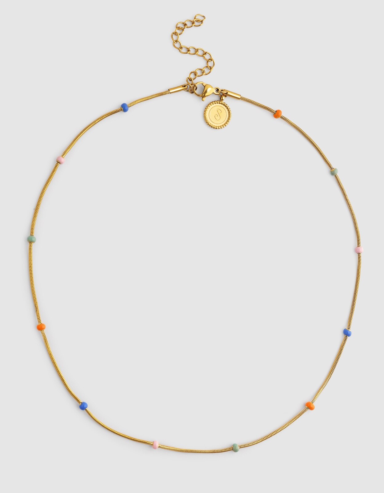 Colar Carla Enamel de Aço Banhado em Ouro Multicolor-4