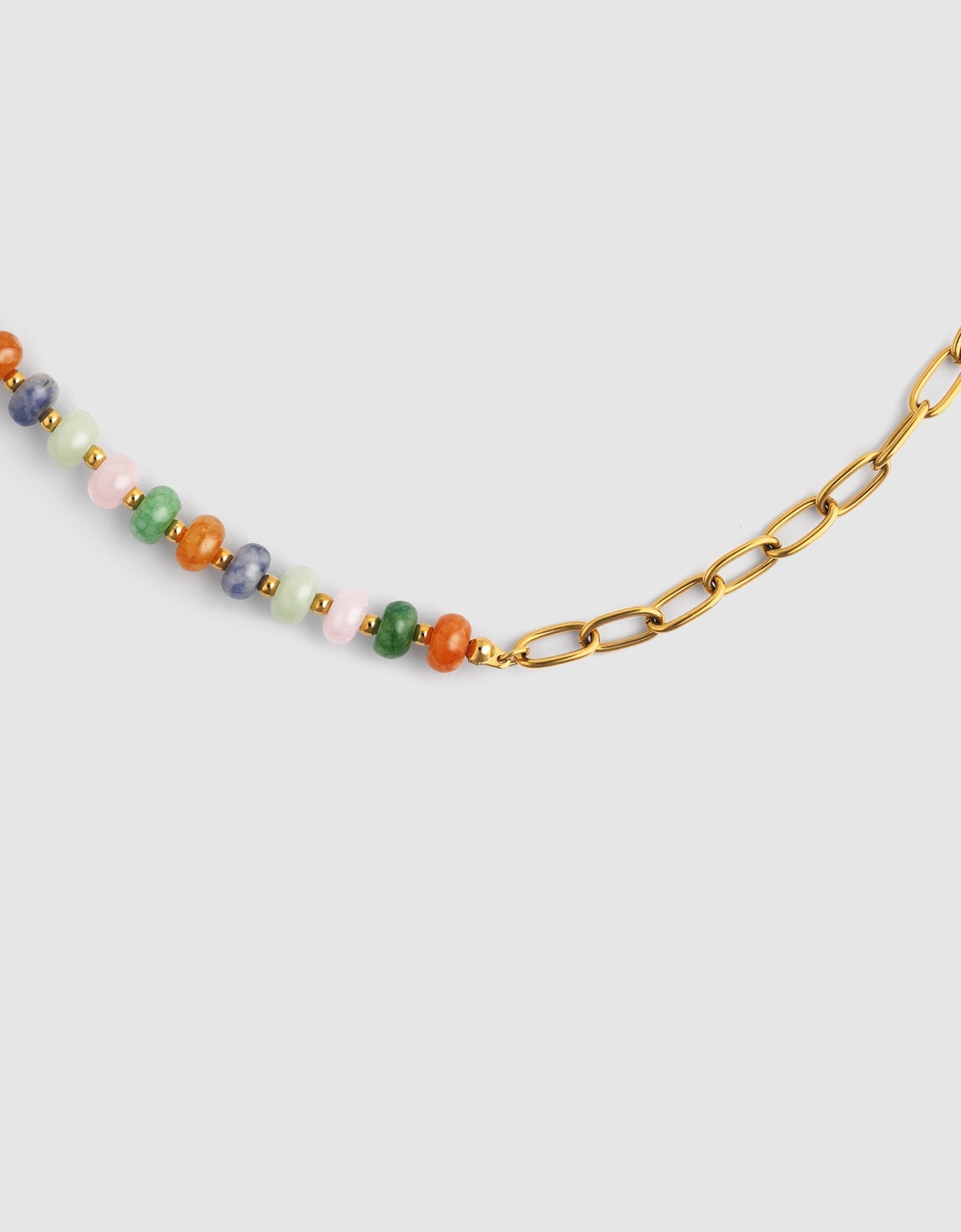 Colar Alpine Chic Stones de Aço Banhado a Ouro Multicolor-1