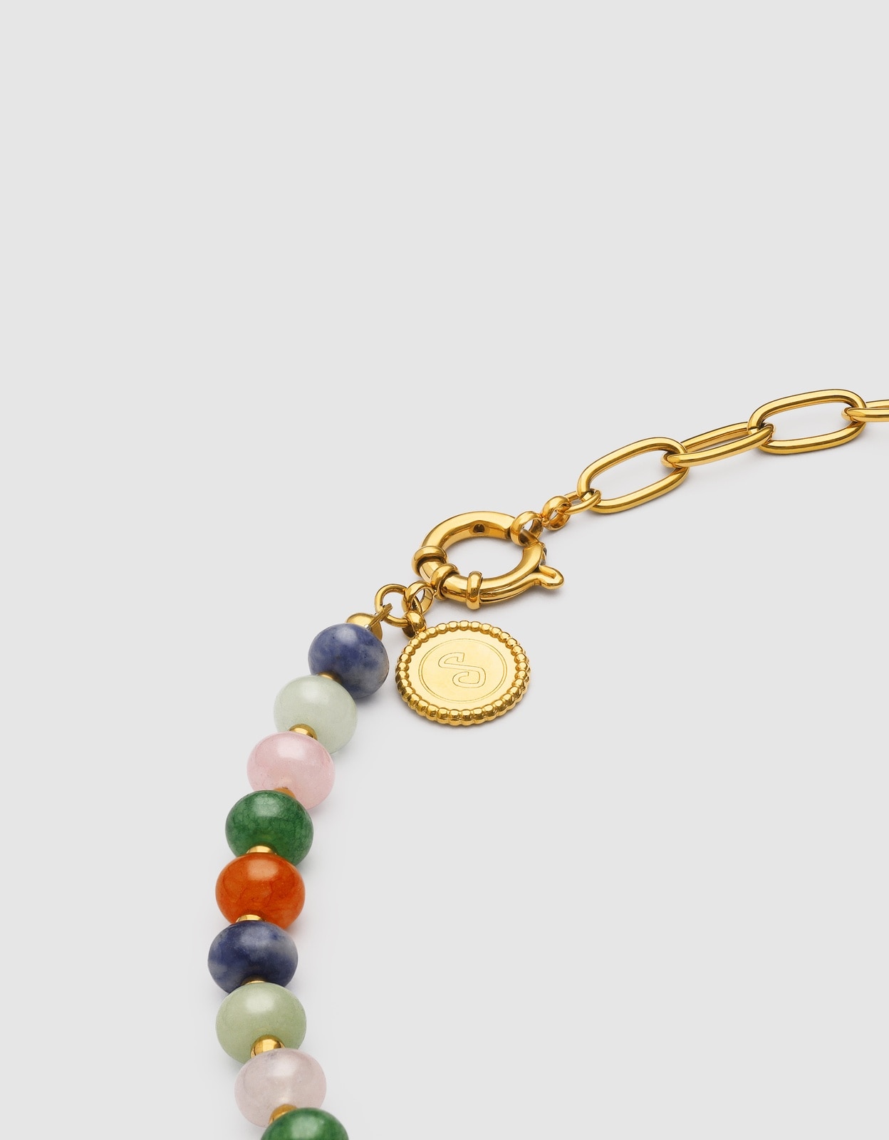Colar Alpine Chic Stones de Aço Banhado a Ouro Multicolor-3