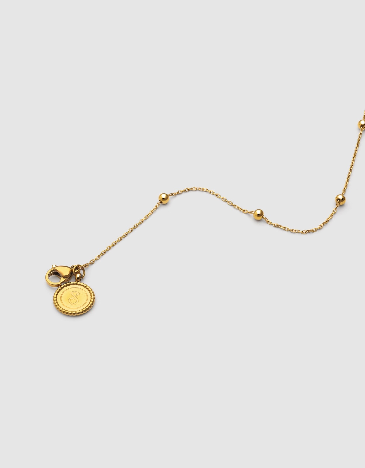 Colar Dots L de Aço Banhado a Ouro Dourado-3