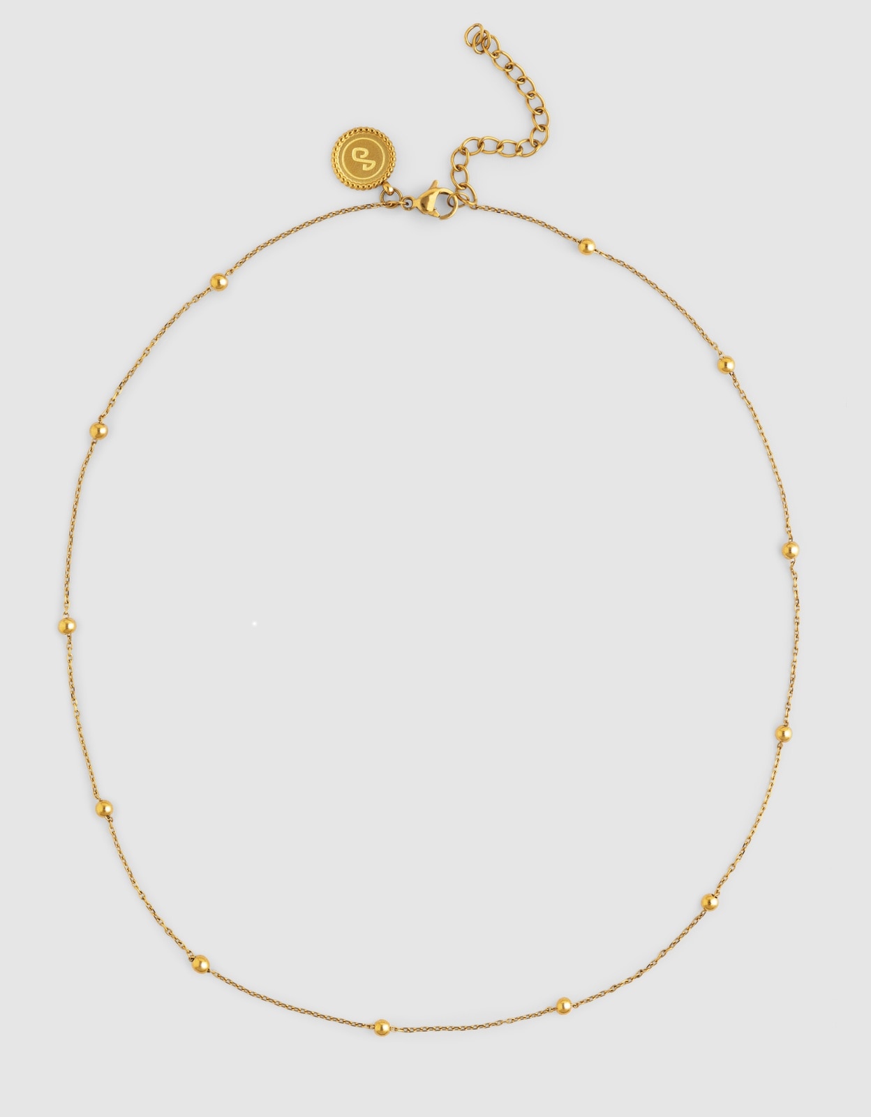 Colar Dots L de Aço Banhado a Ouro Dourado-4