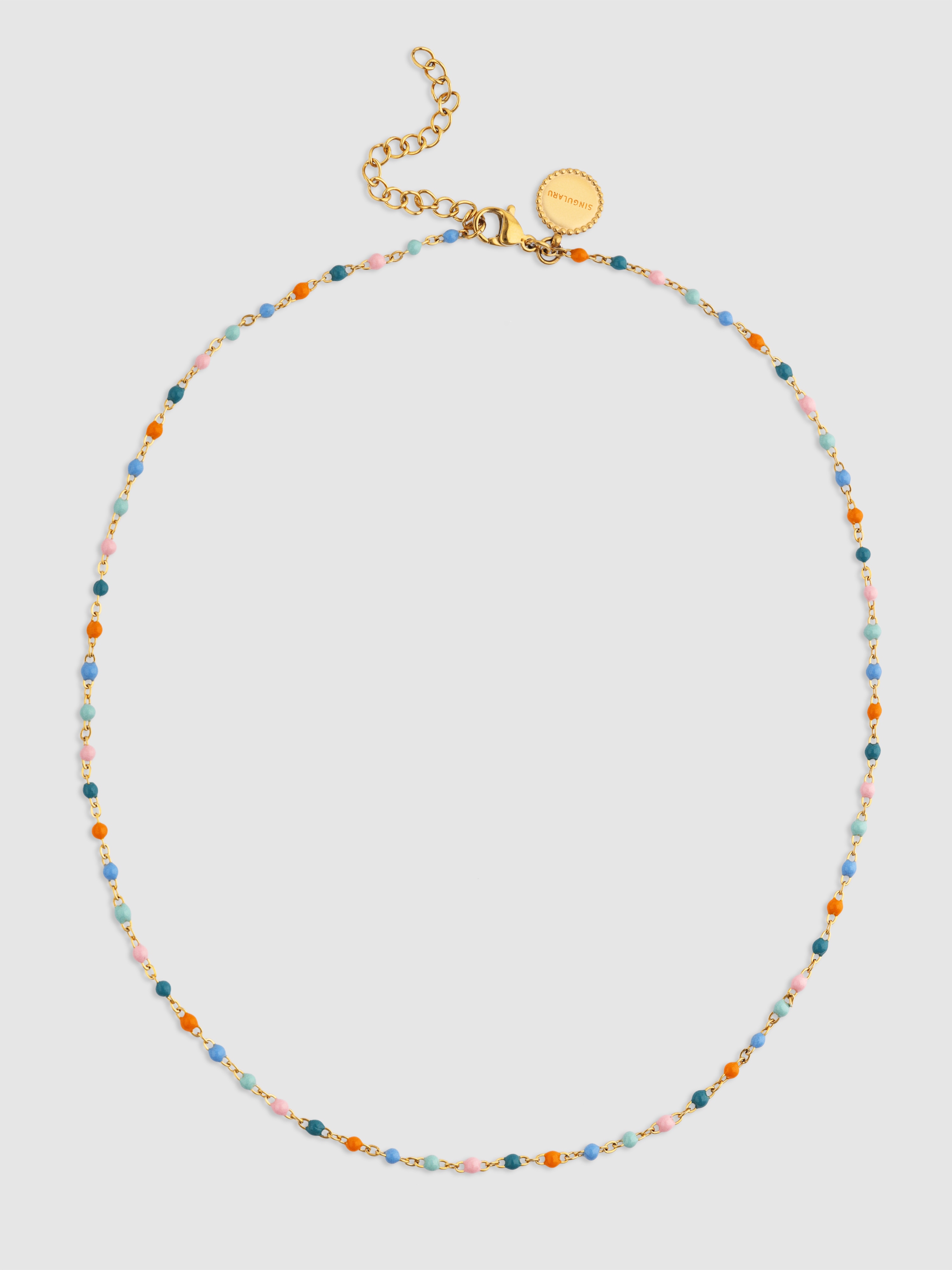 Colar Dots Alpine Enamel de Aço Banhado a Ouro Multicolor-5