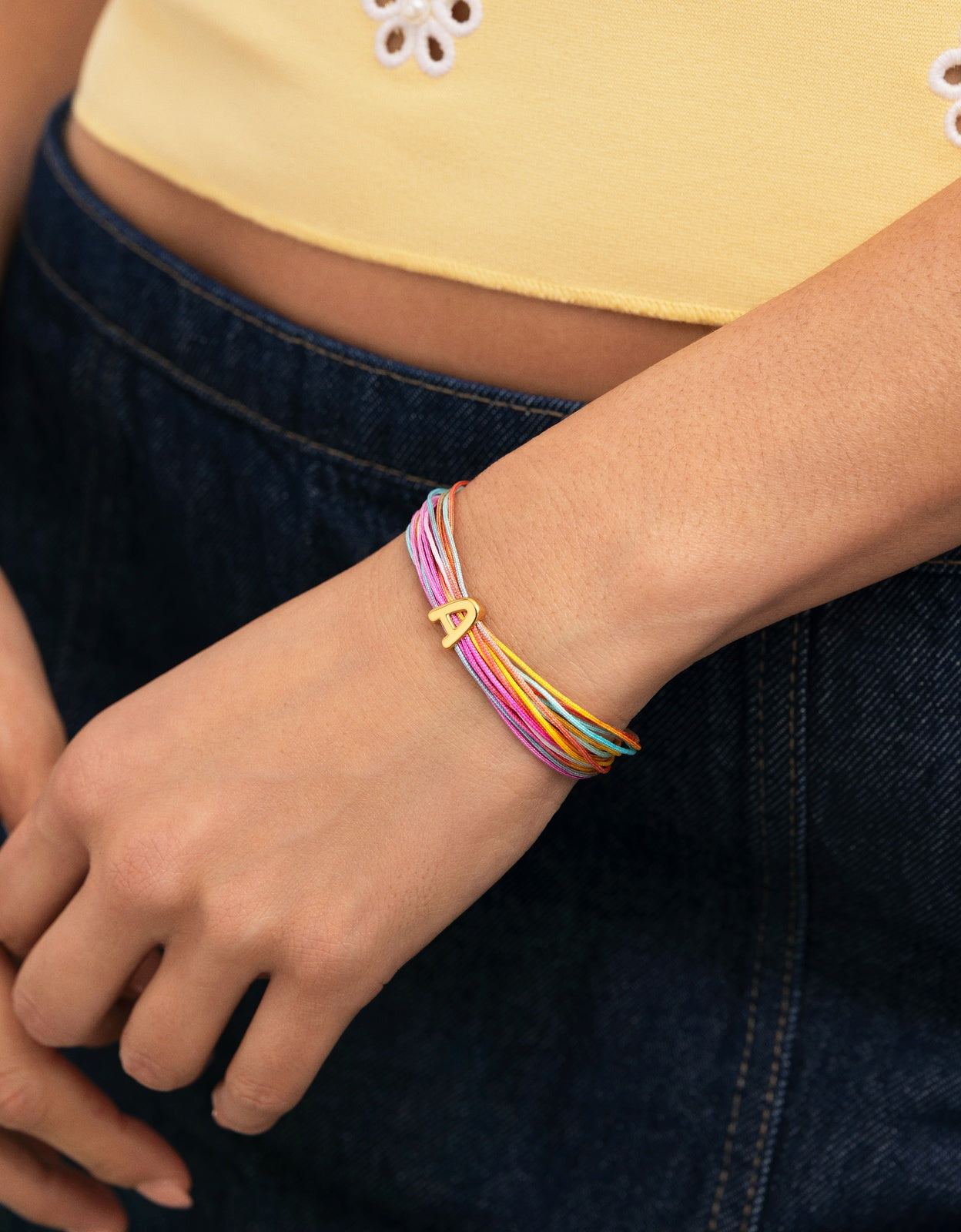 Pulseira em Cor Rainbow Personalizada de Aço Banhado a Ouro - C Multicolor-2