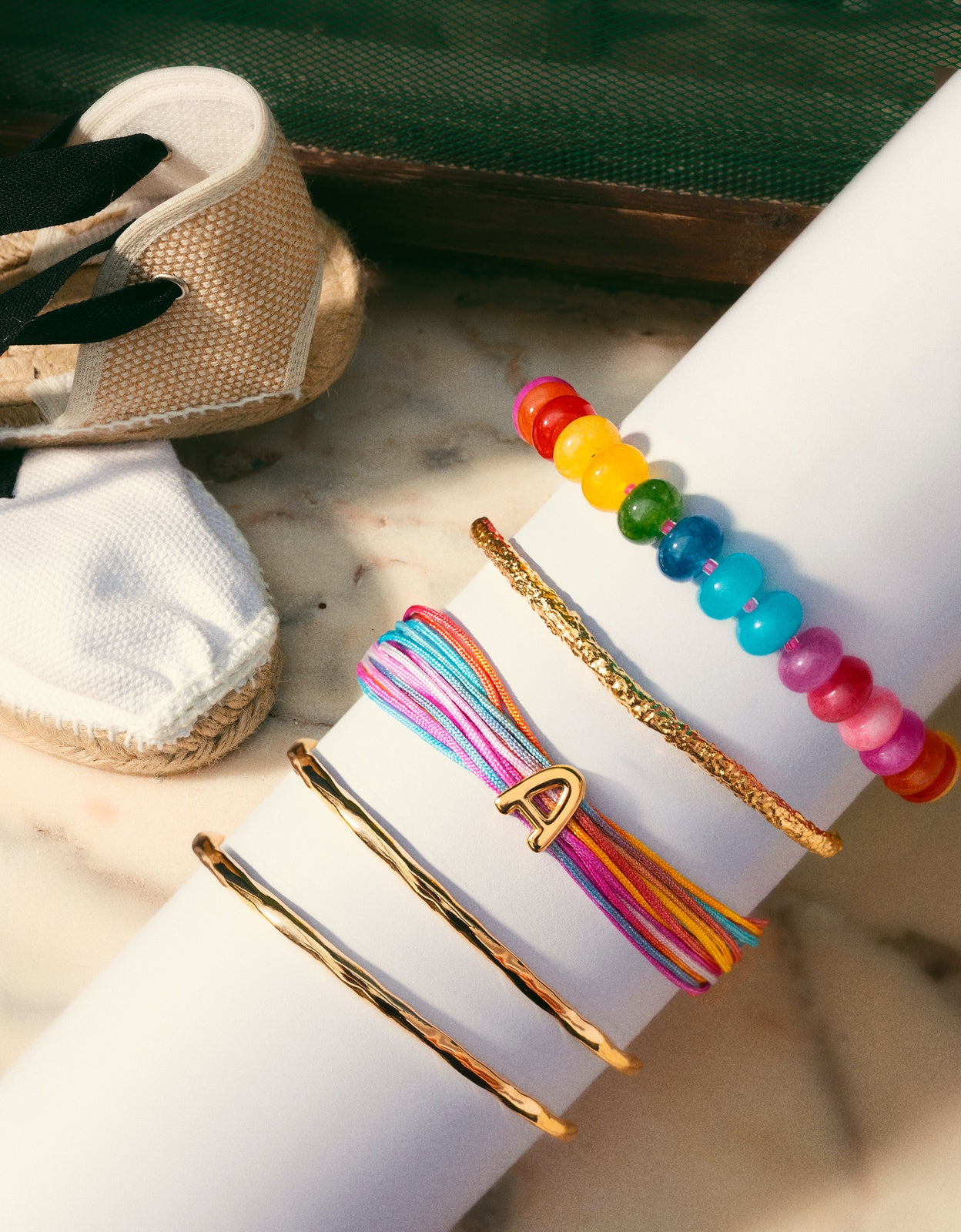 Pulseira em Rainbow Personalizada de Aço Banhado a Ouro - J Multicolor-5
