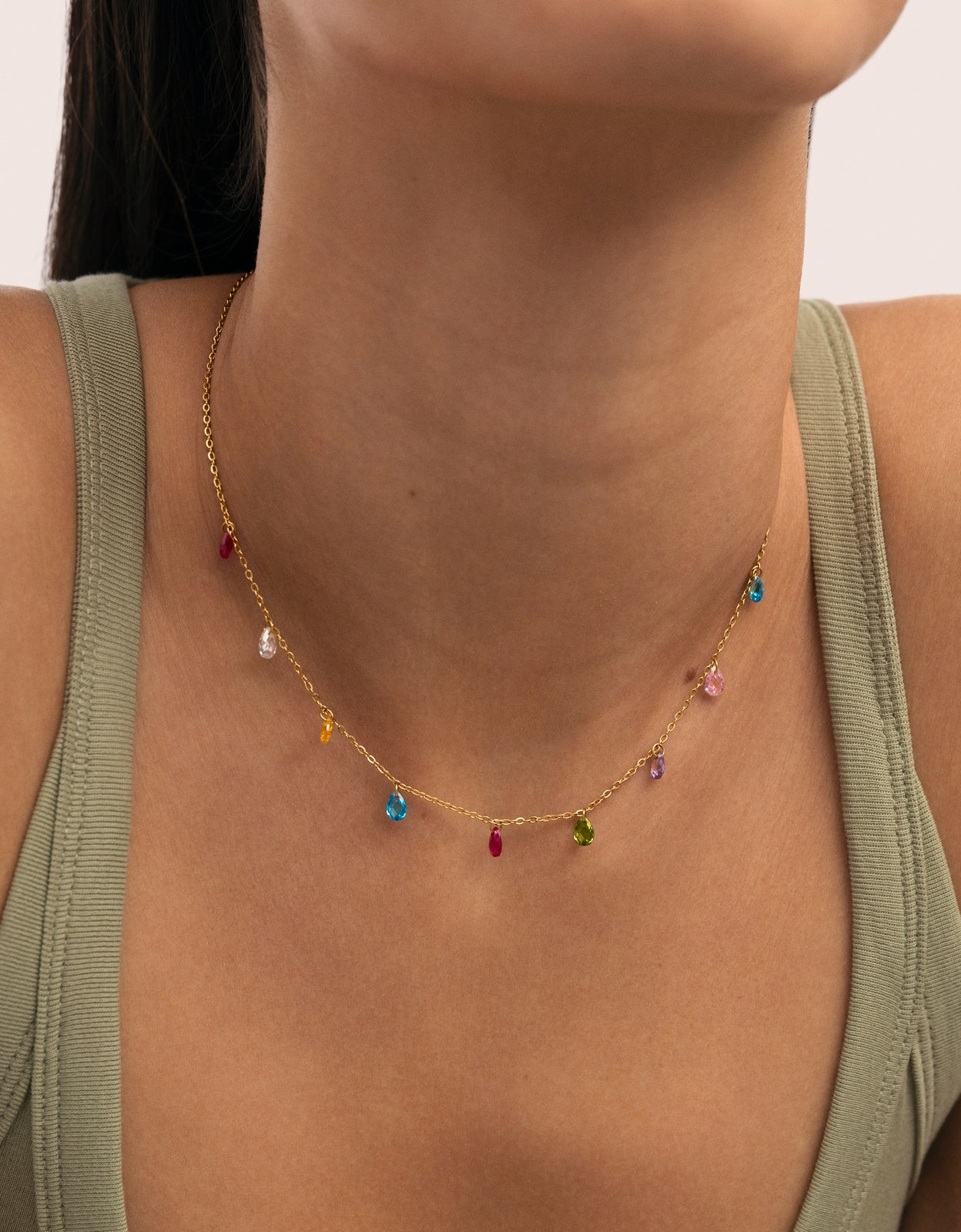Colar Xiqueta Meua Colors de Aço Banhado a Ouro Multicolor-2