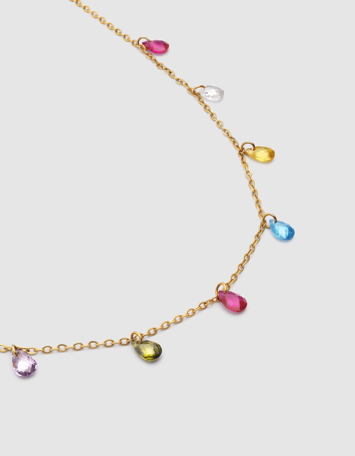 Colar Xiqueta Meua Colors de Aço Banhado a Ouro Multicolor-3