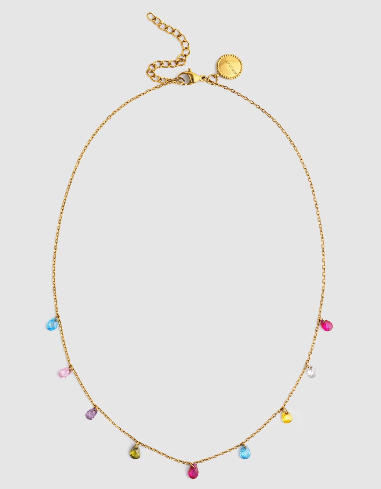 Colar Xiqueta Meua Colors de Aço Banhado a Ouro Multicolor-4