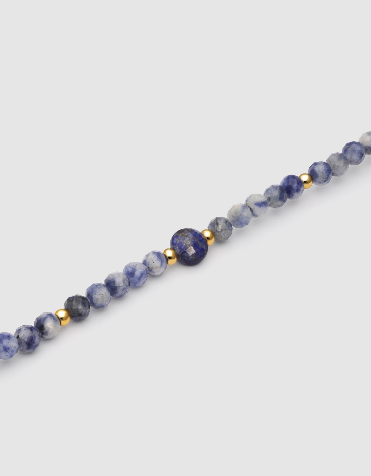 Pulseira de Corrente Amulet Cianita de Aço Banhado a Ouro Azul-3