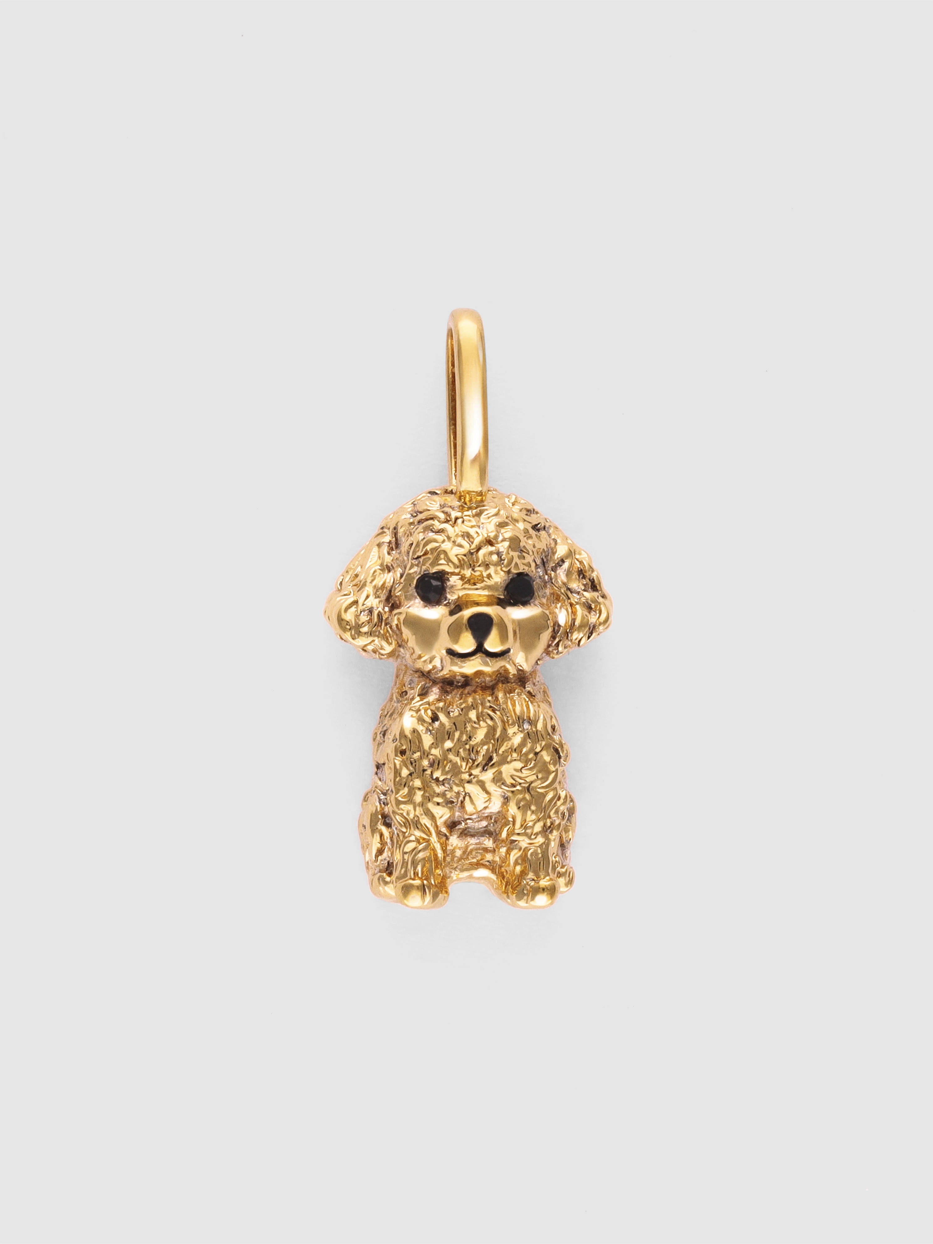Charm Caniche Toy de Liga de Metais Banhado em Ouro Dourado-1