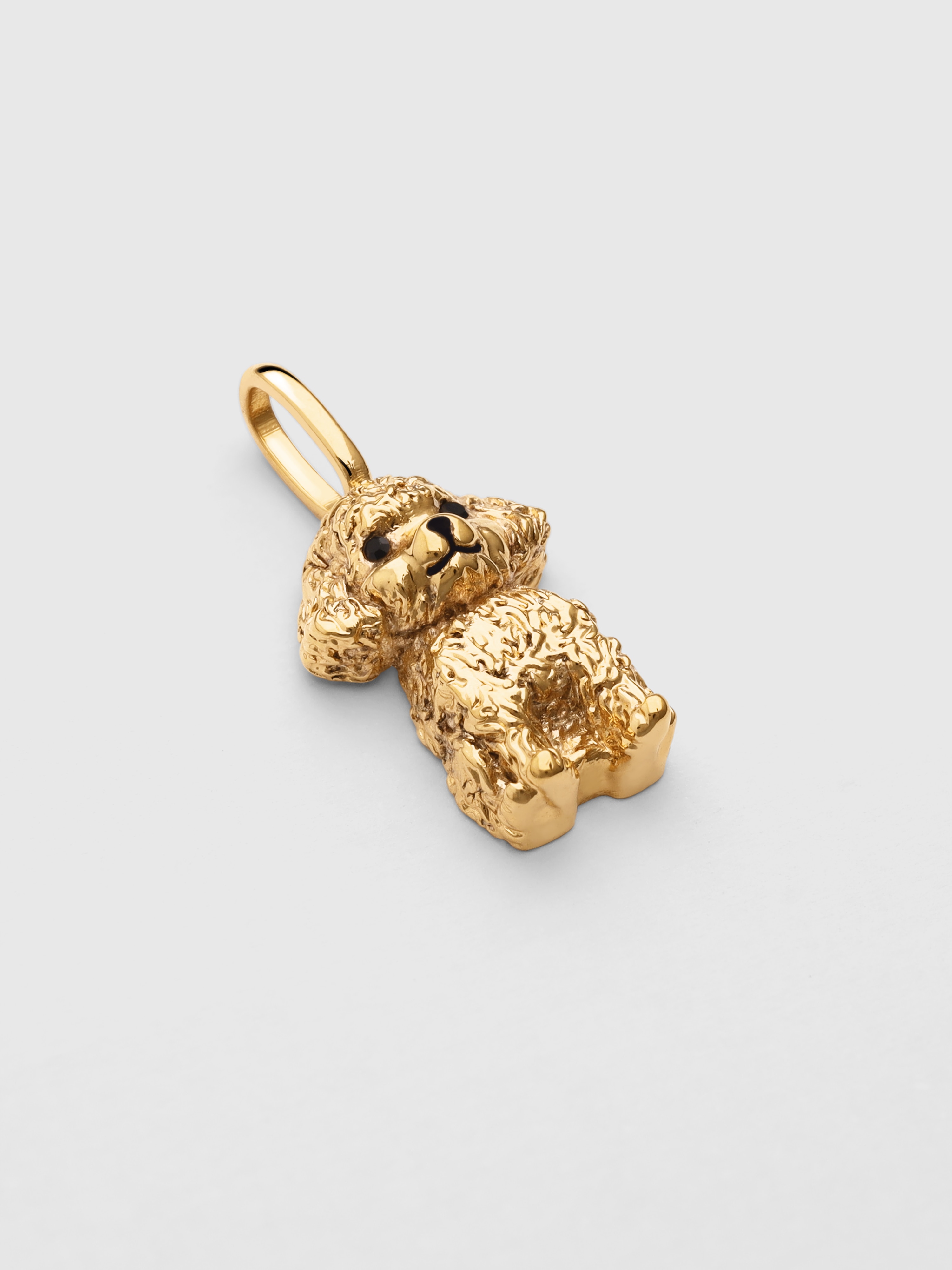 Charm Caniche Toy de Liga de Metais Banhado em Ouro Dourado-4
