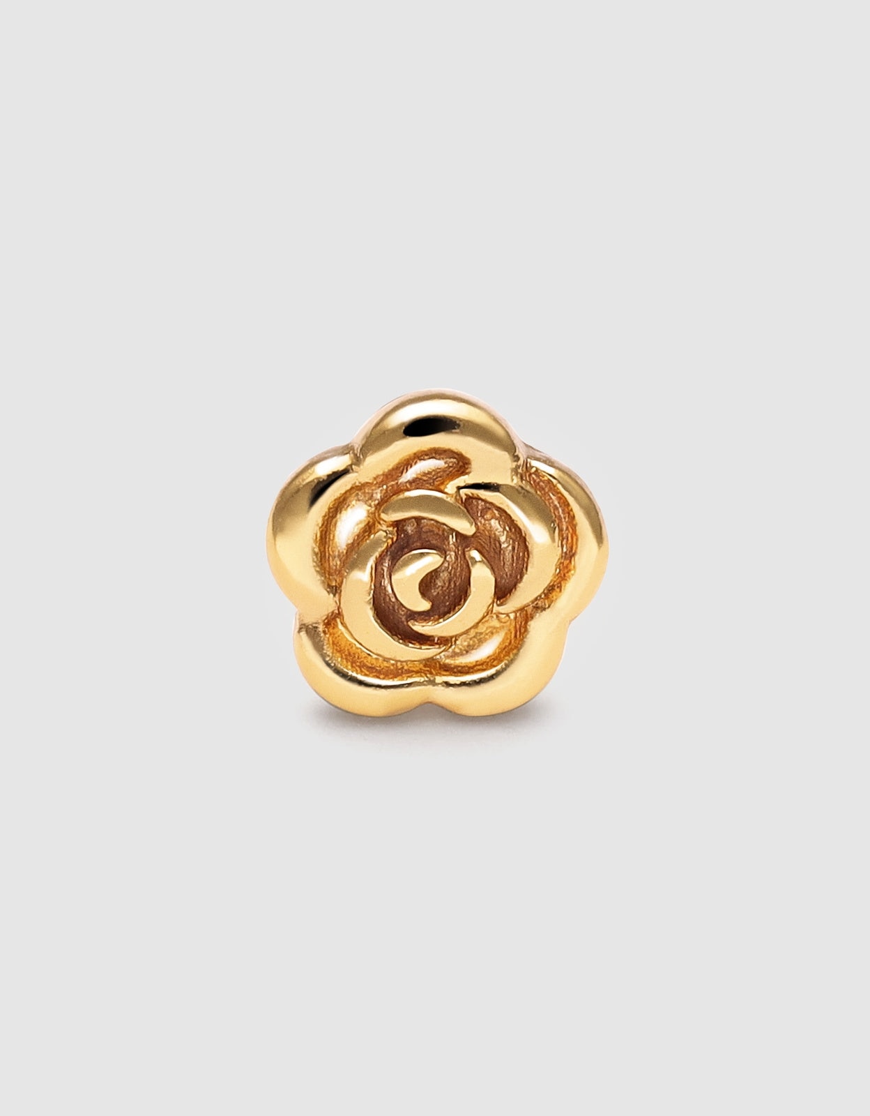 Imagem 0 de Brinco Individual Rosa de Liga de Metais Banhado a Ouro