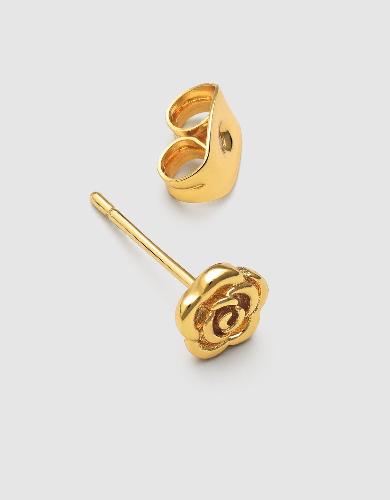 Brinco Individual Rosa de Liga de Metais Banhado a Ouro Dourado-3