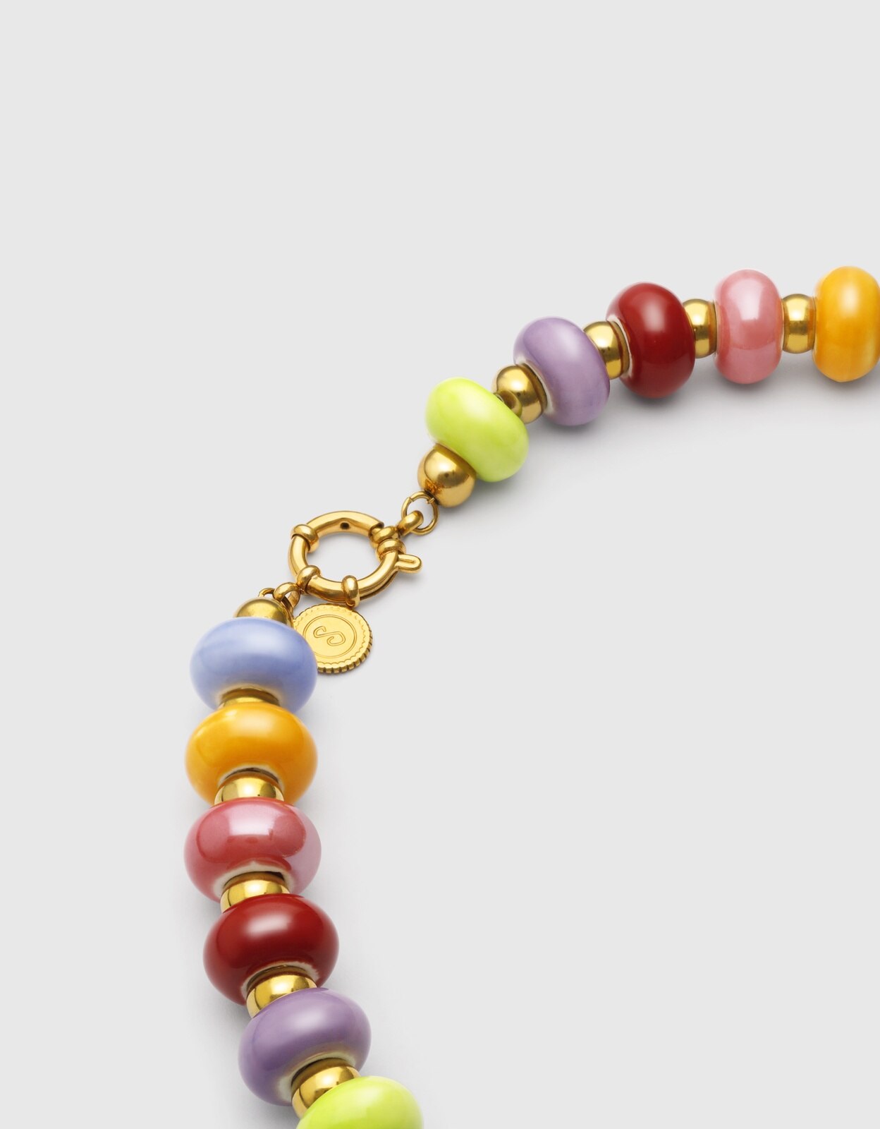Colar Maxi Frida de Aço Banhado em Ouro Roxo-3