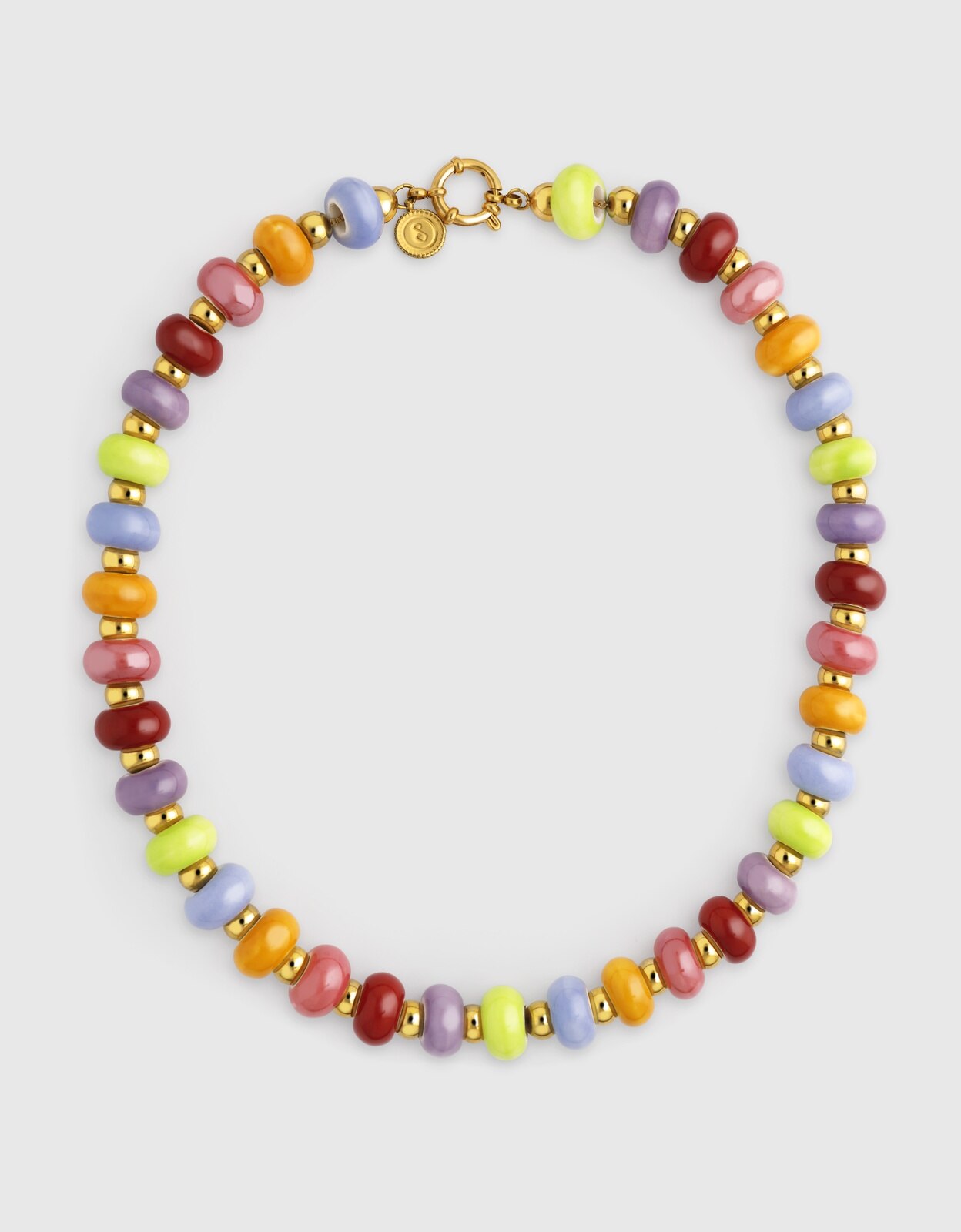 Colar Maxi Frida de Aço Banhado em Ouro Roxo-4