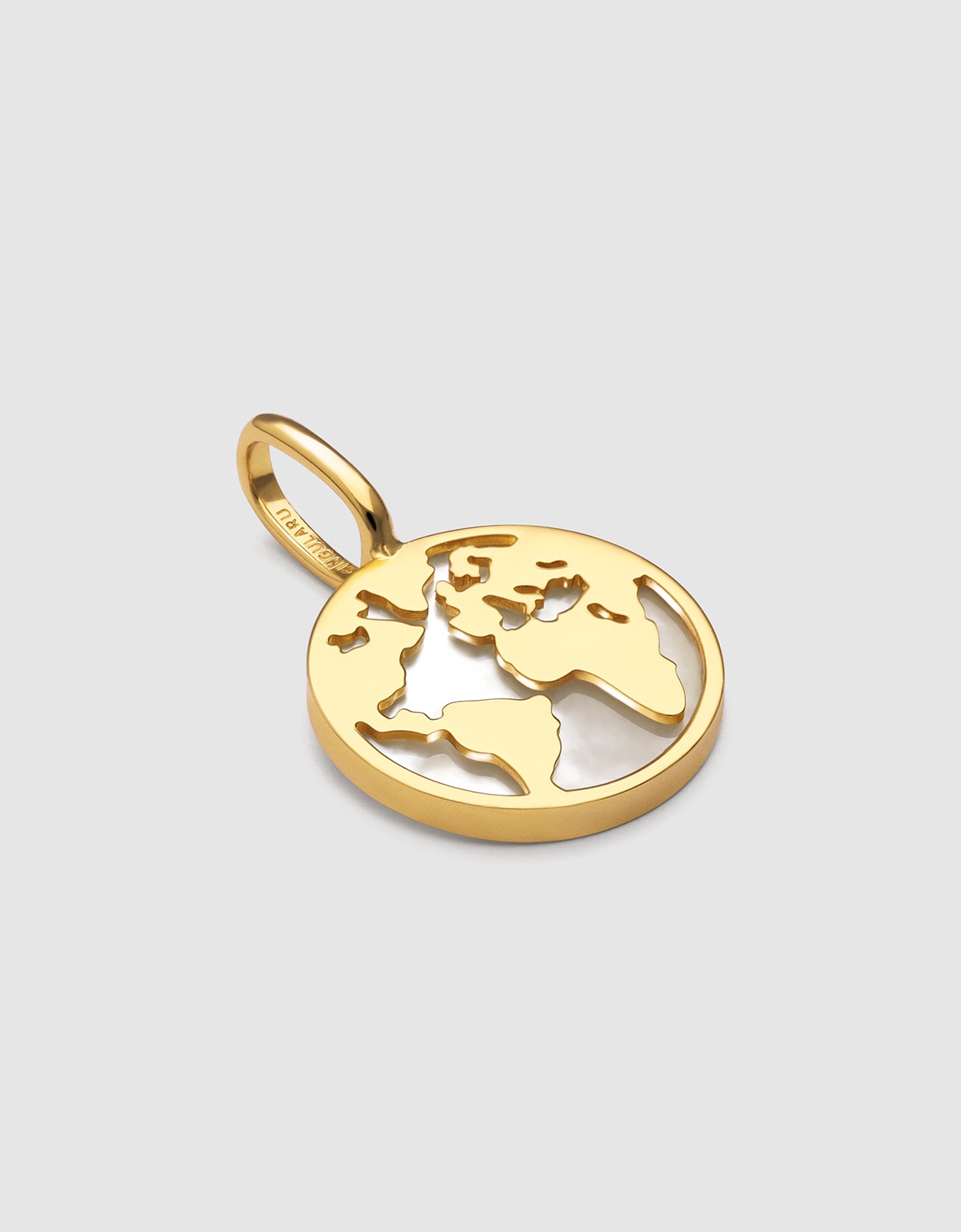 Charm Mundo Madrepérola de Liga de Metais Banhada a Ouro Branco-3