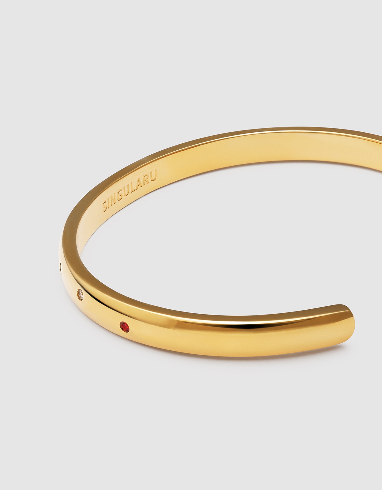 Bracelete Curve Rainbow de Aço Banhado a Ouro Multicolor-3