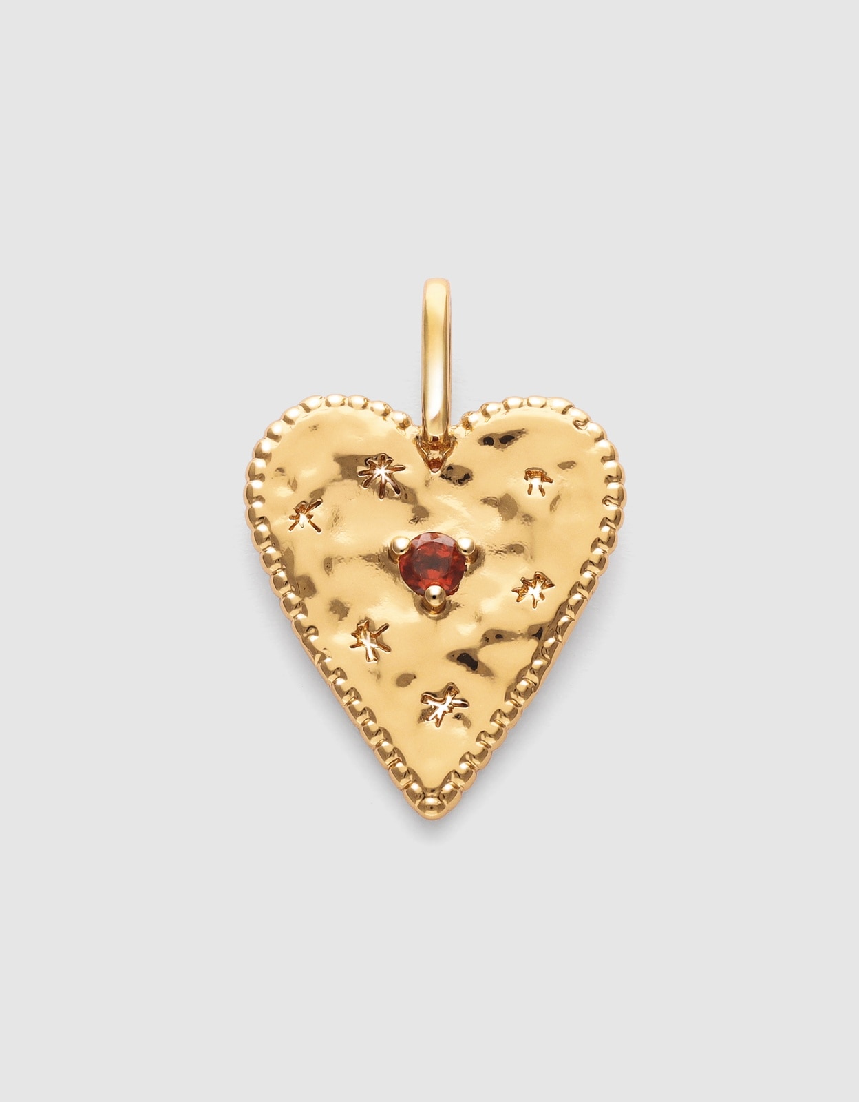 Charm Raw Heart de Liga de Metais Banhado a Ouro Ouro-1