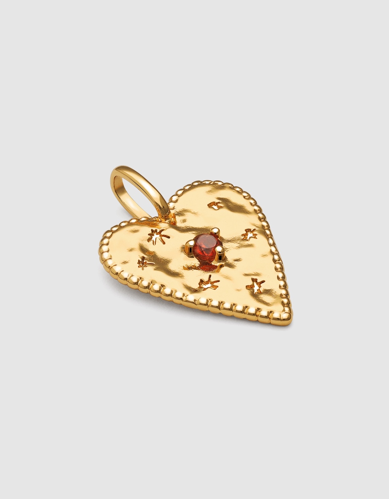Charm Raw Heart de Liga de Metais Banhado a Ouro Ouro-4