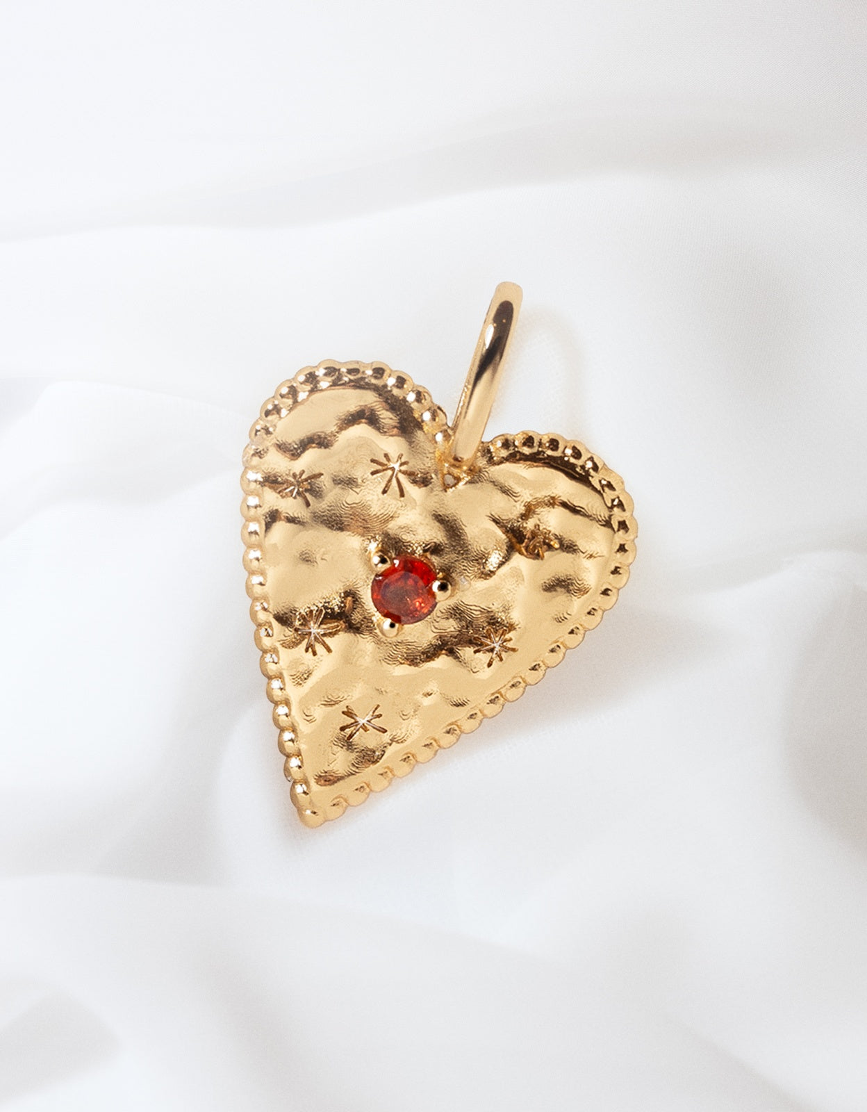 Charm Raw Heart de Liga de Metais Banhado a Ouro Ouro-6